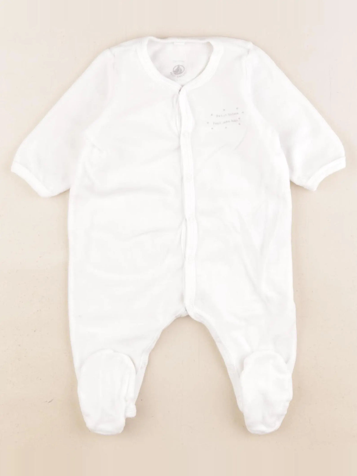 Petit Bateau - pyjama velours blanc - 3 mois