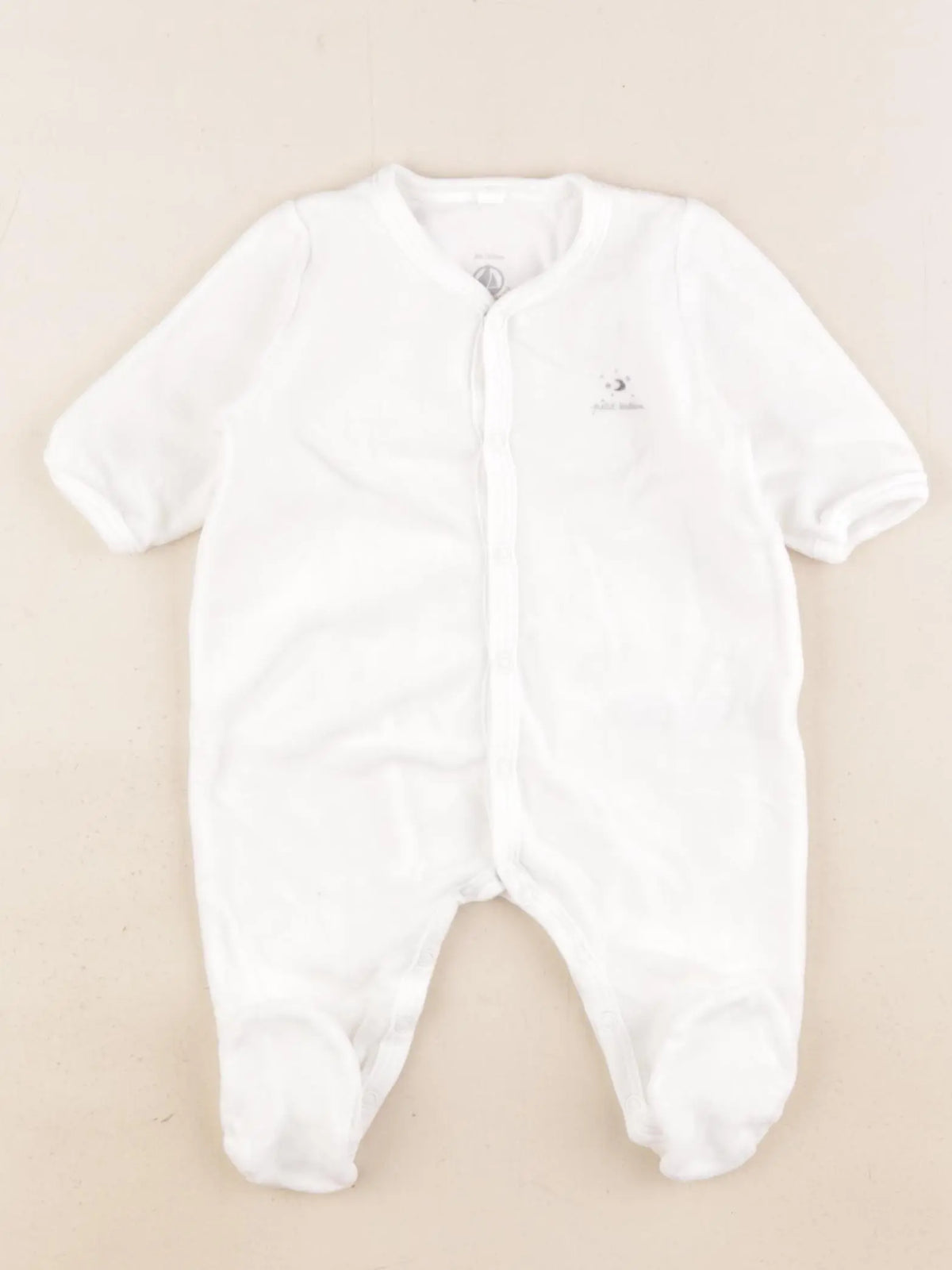 Petit Bateau - pyjama velours blanc - 3 mois
