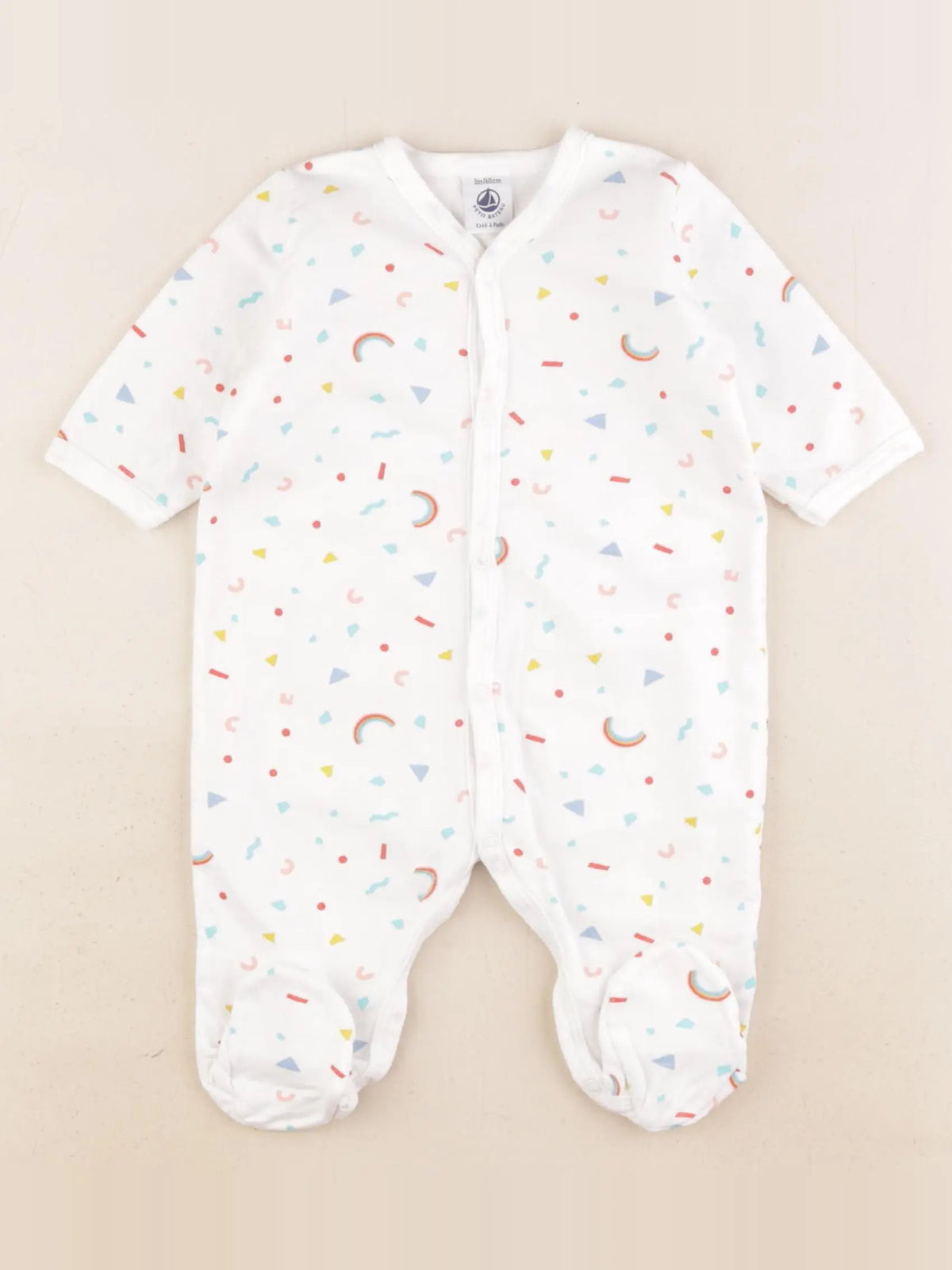 Petit Bateau - pyjama velours multicolore - 3 mois
