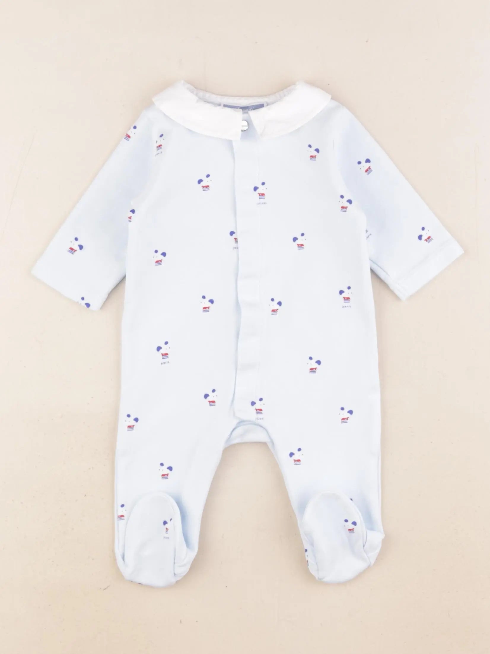 Jacadi - pyjama coton bleu - 3 mois