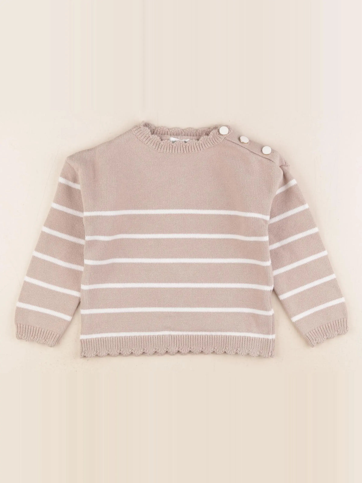 Vertbaudet - pull beige - 4 ans