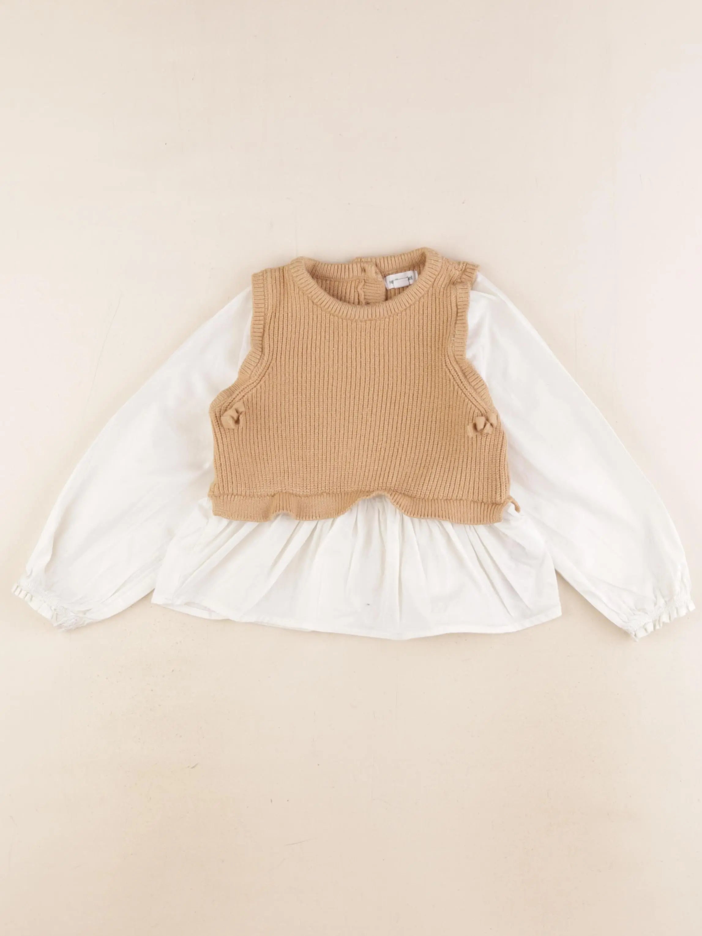 Vertbaudet - pull beige - 36 mois