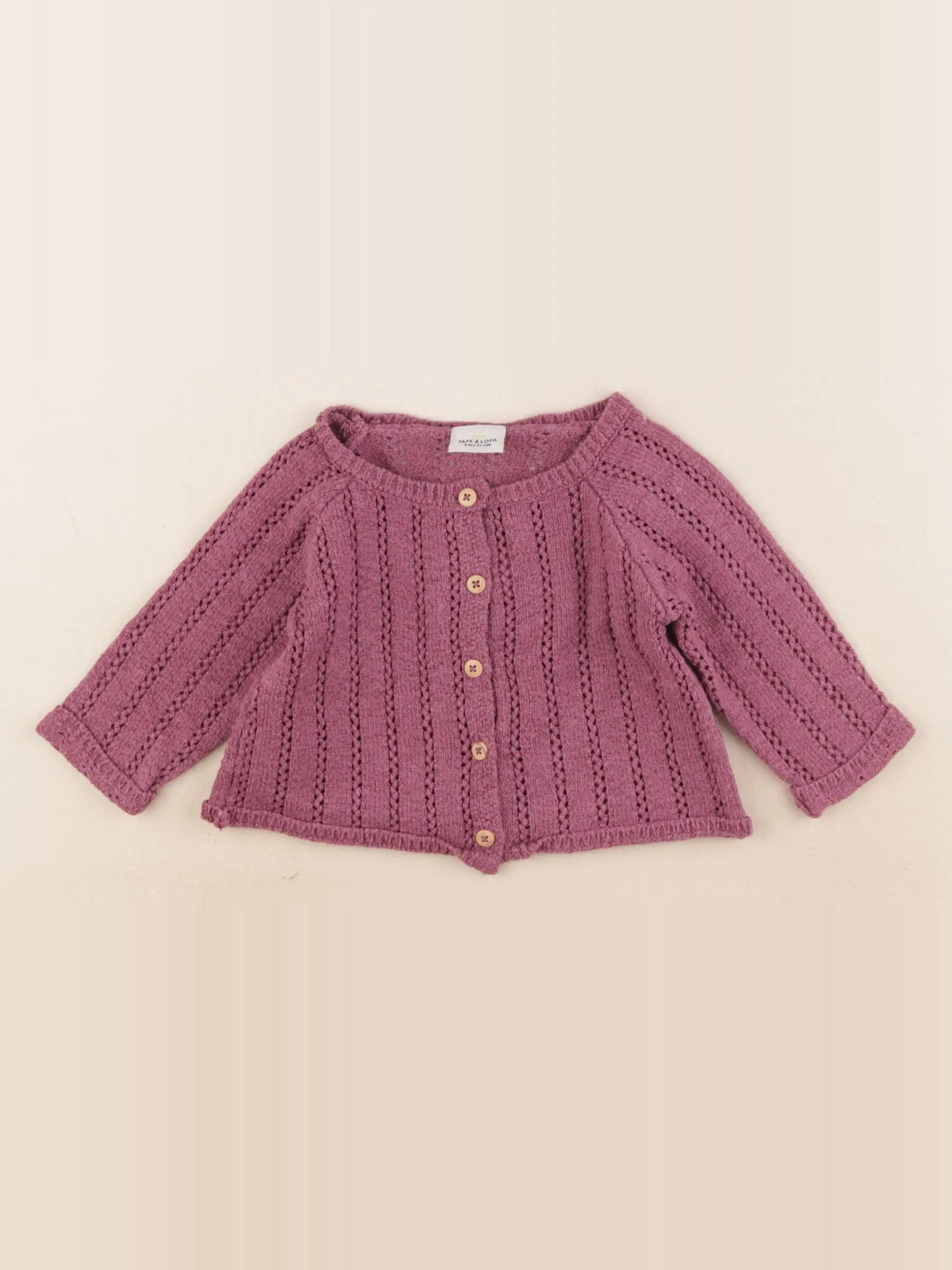 Tape à l'oeil - gilet violet - 9 mois