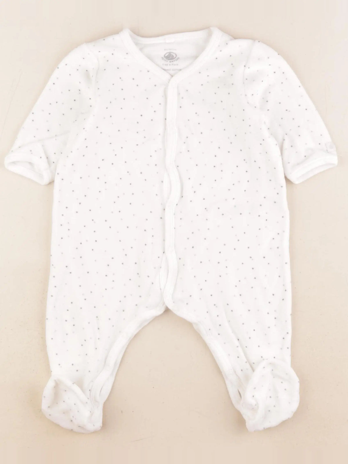 Petit Bateau - pyjama coton blanc - 6 mois