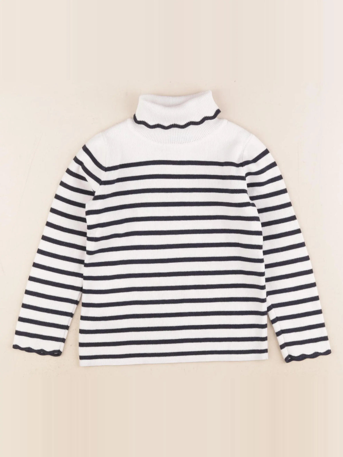 Jacadi - pull blanc, bleu - 4 ans