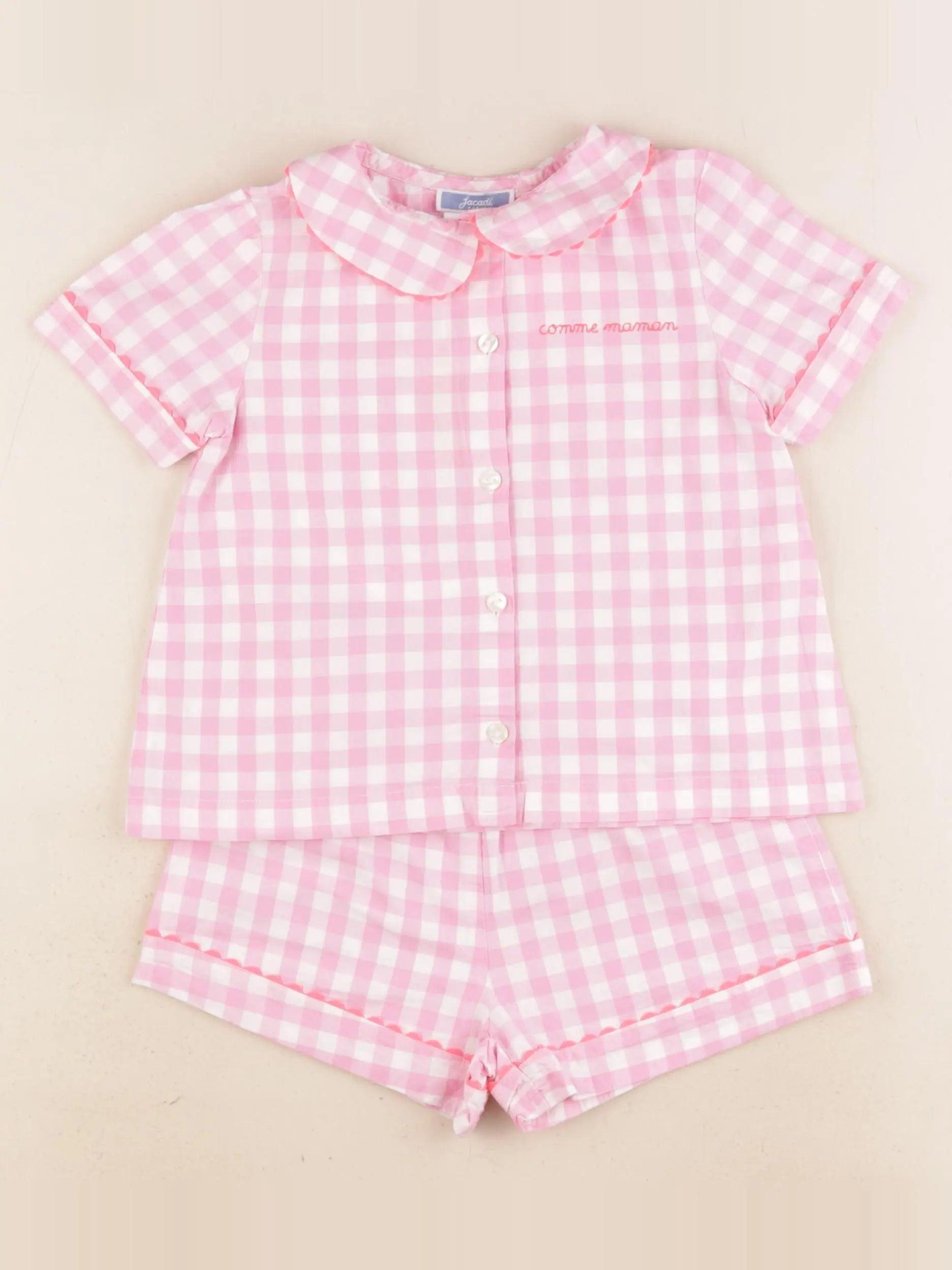 Jacadi - pyjama coton rose, blanc - 4 ans