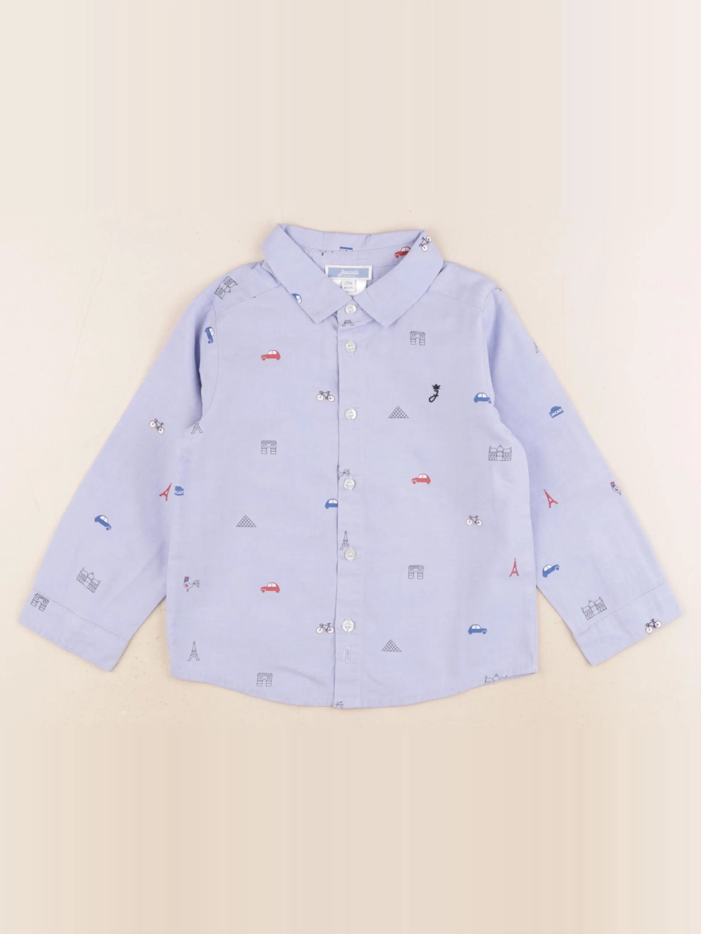 Jacadi - chemise bleu - 24 mois