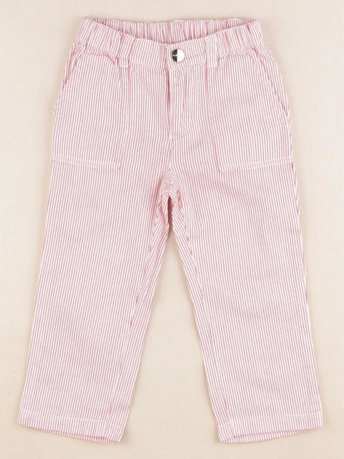 Jacadi - pantalon blanc, rouge - 24 mois