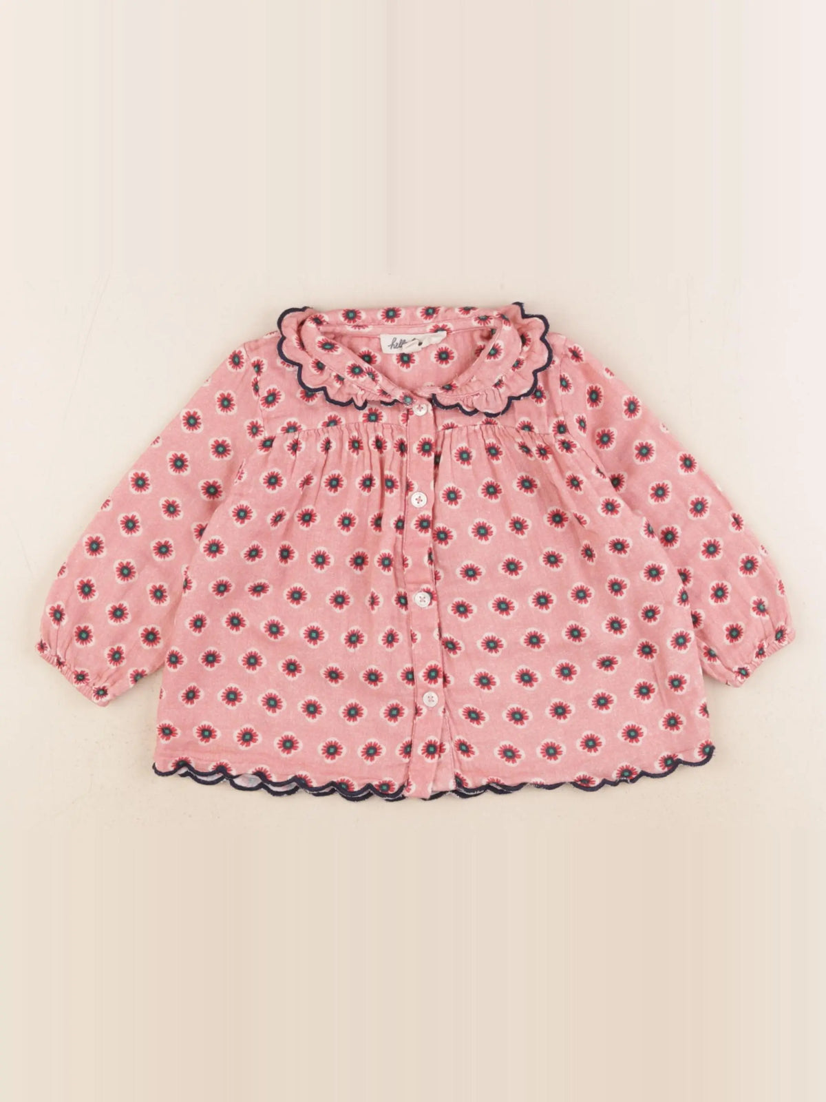 Hello Simone - blouse rose - 12 mois