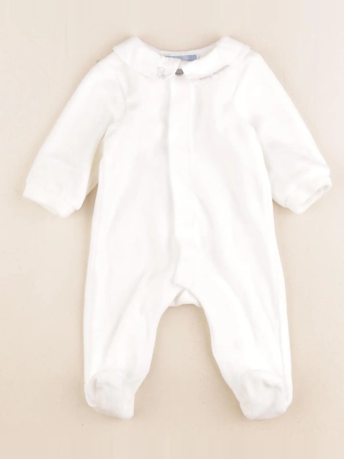 Jacadi - pyjama velours blanc - 1 mois