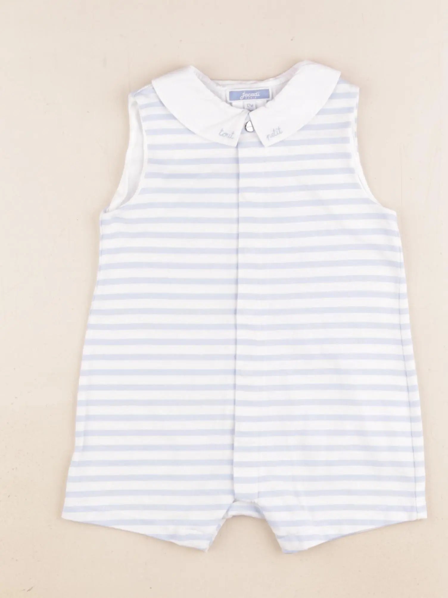 Jacadi - combinaison blanc, bleu - 12 mois