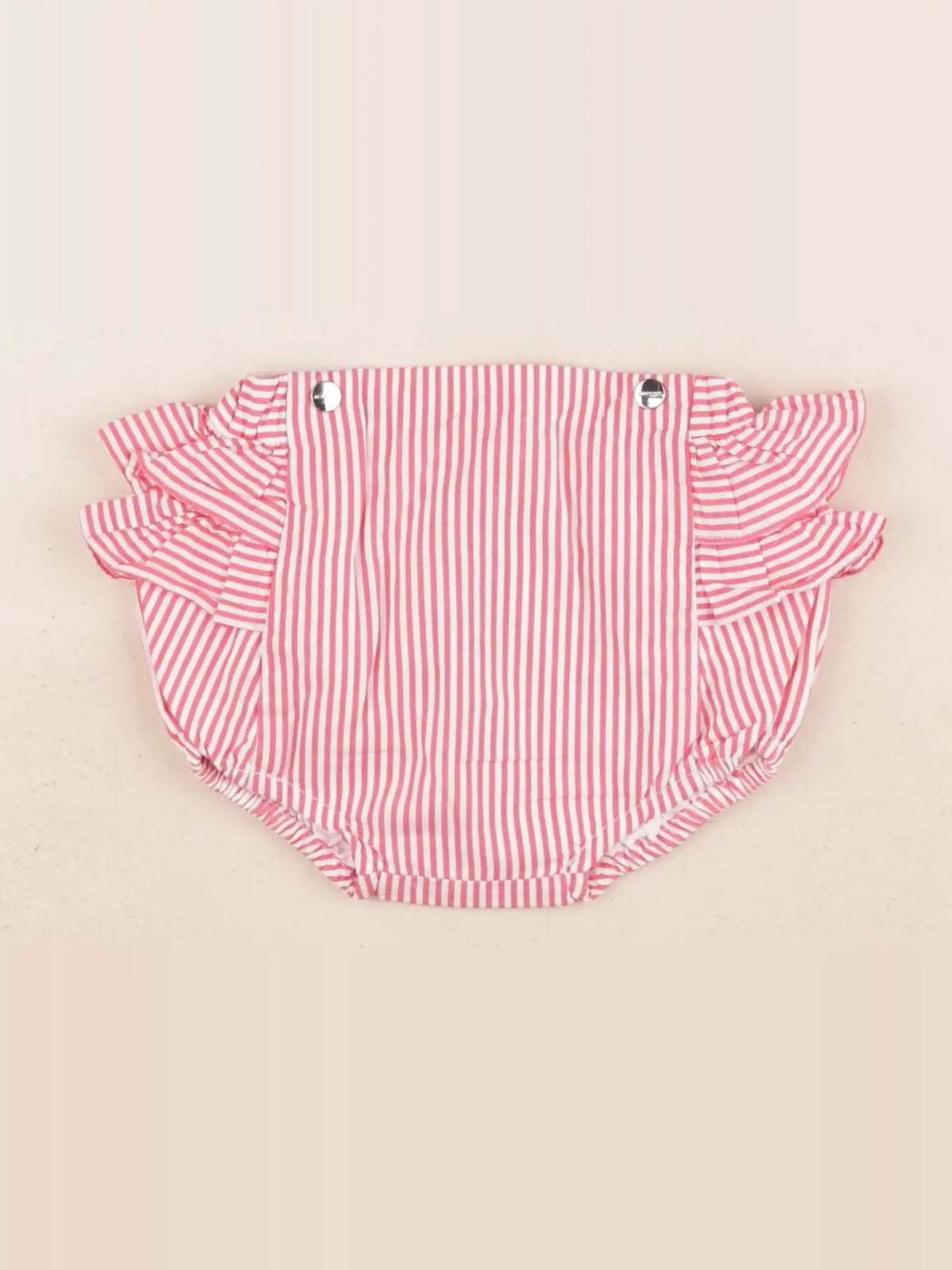 Jacadi - bloomer volants au dos rose, blanc - 3 mois