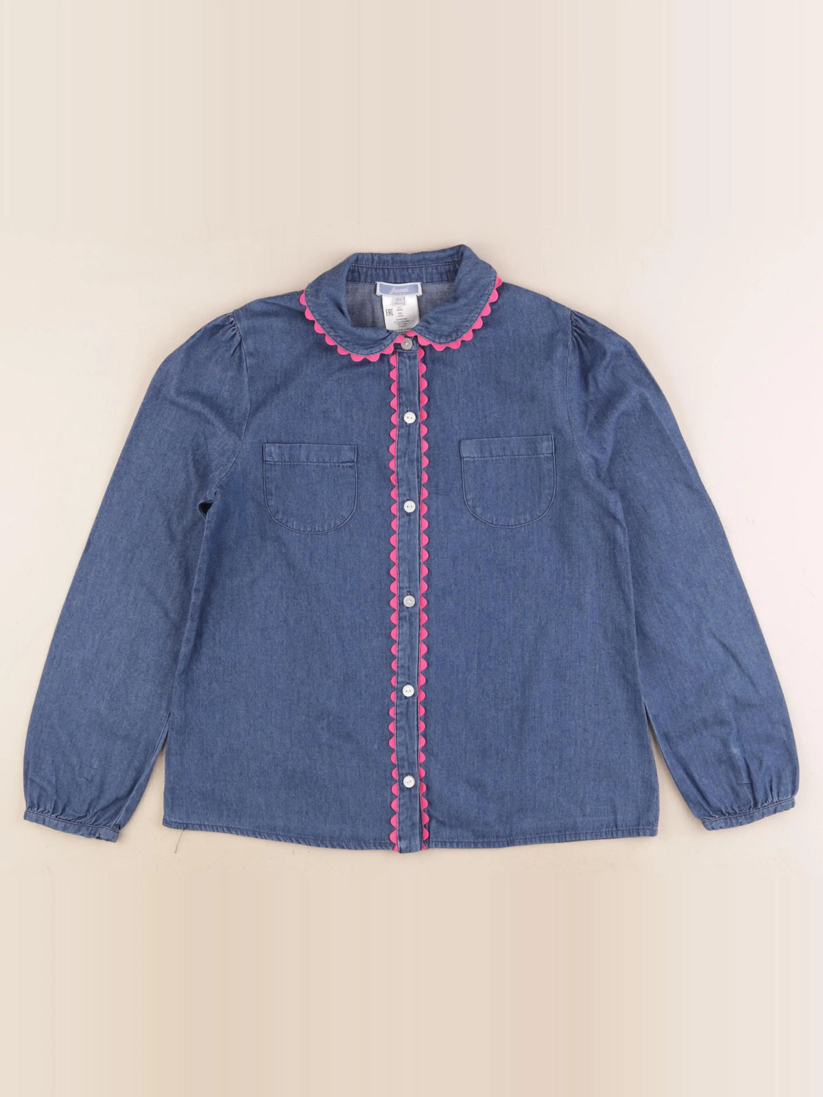 Jacadi - chemise bleu, rose - 10 ans