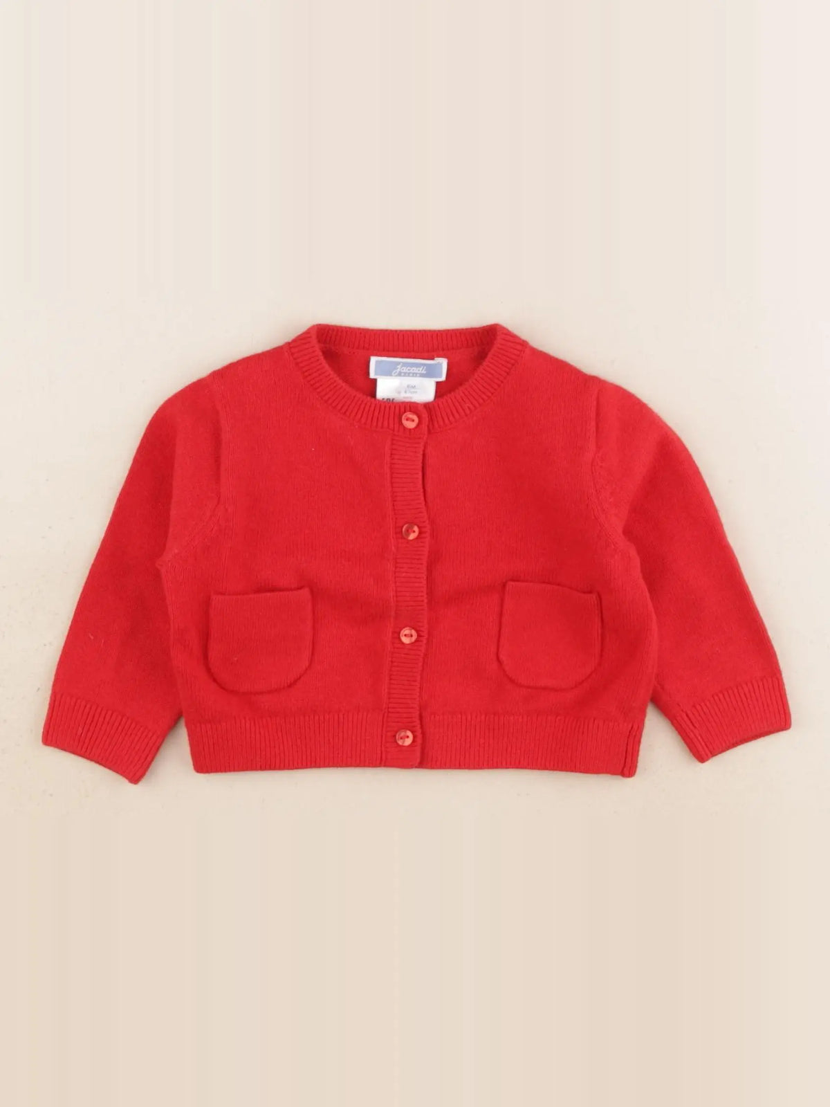 Jacadi - gilet rouge - 6 mois