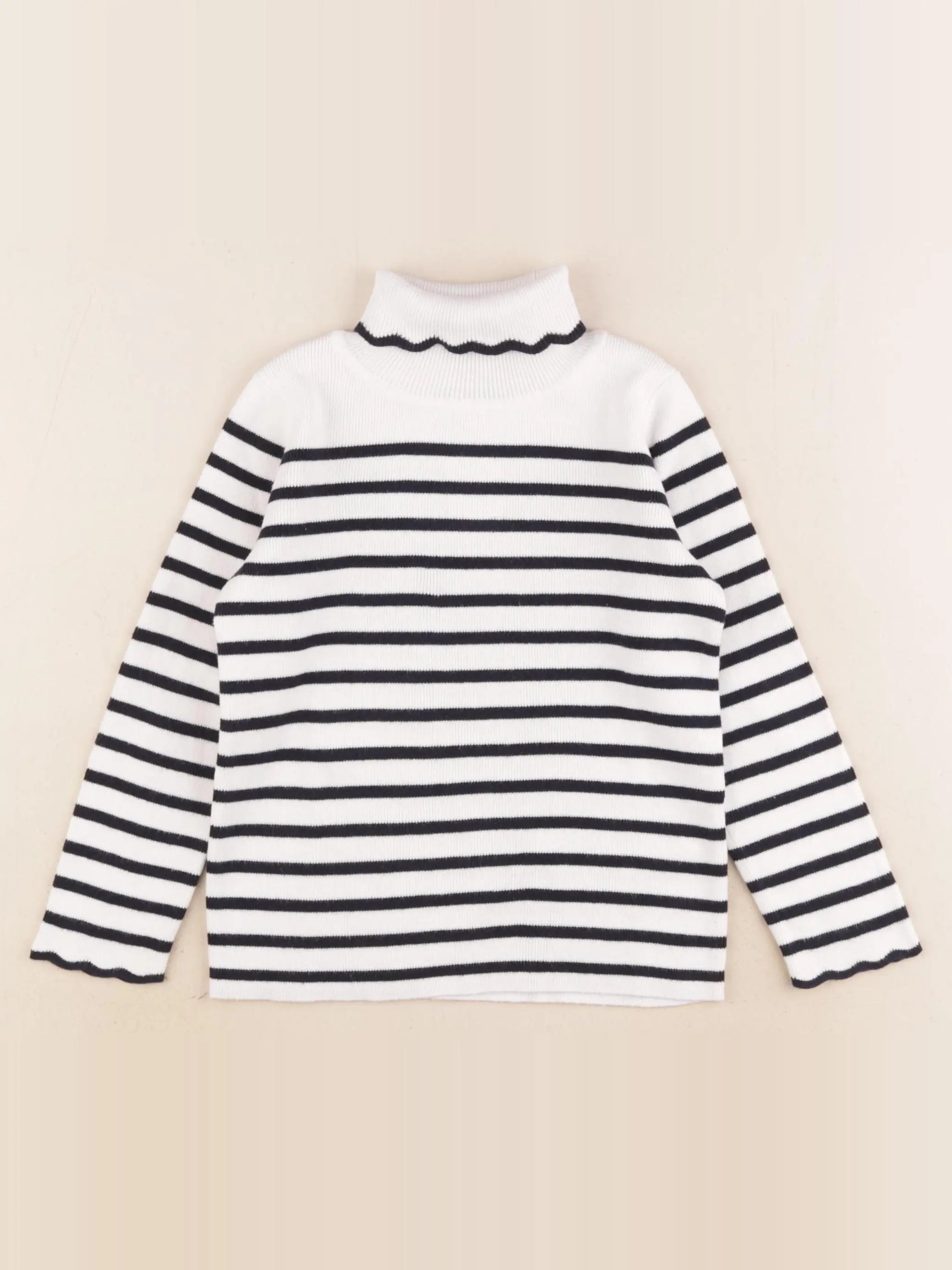 Jacadi - pull blanc, bleu - 4 ans