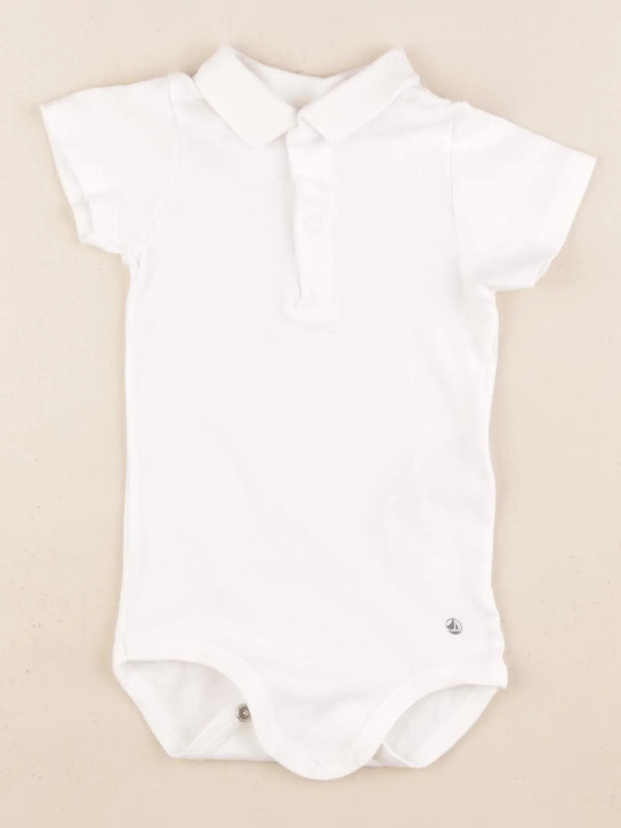 Petit Bateau - body à col blanc - 12 mois