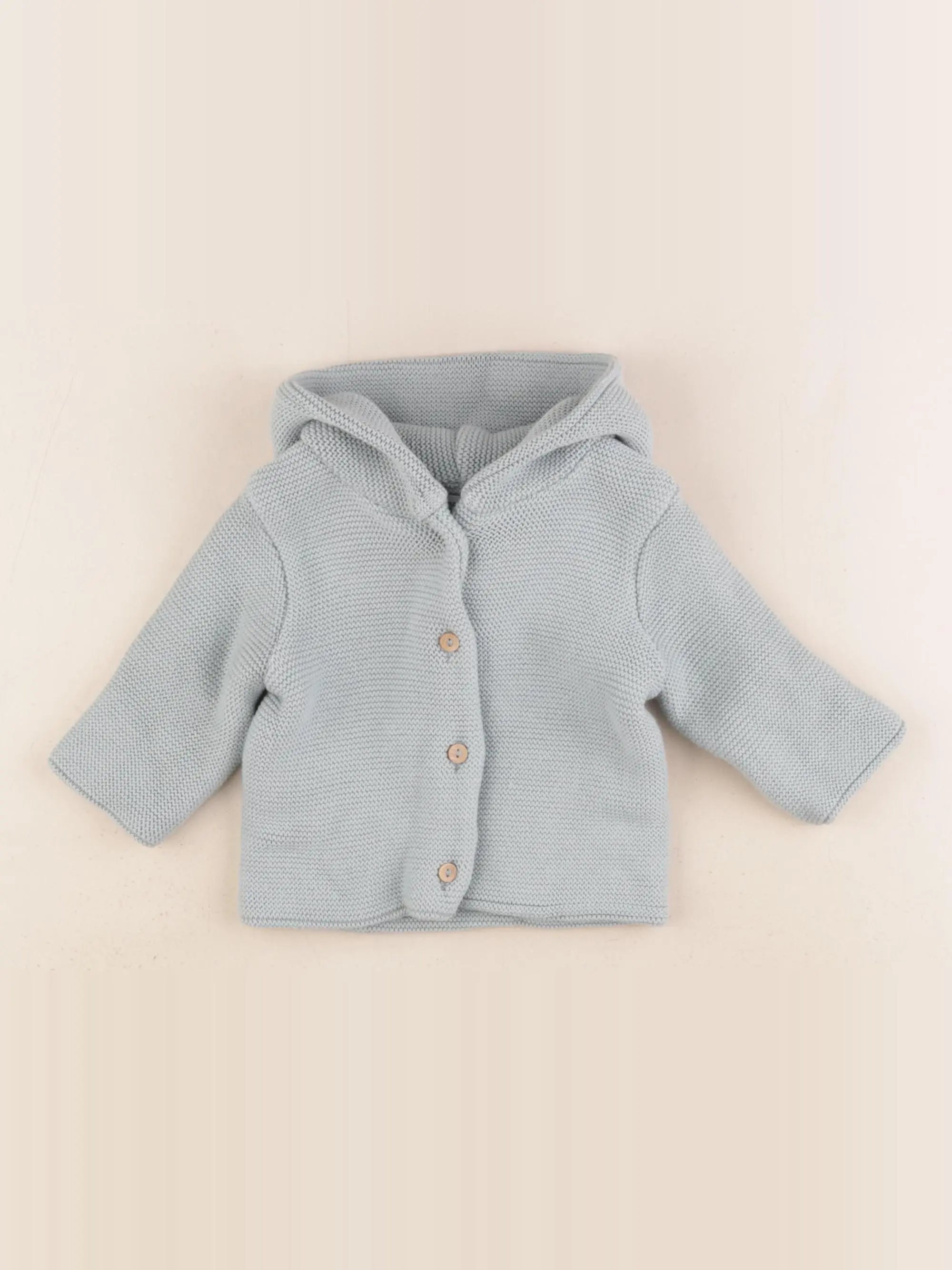 La manufacture de layette - veste vert - 1/3 mois