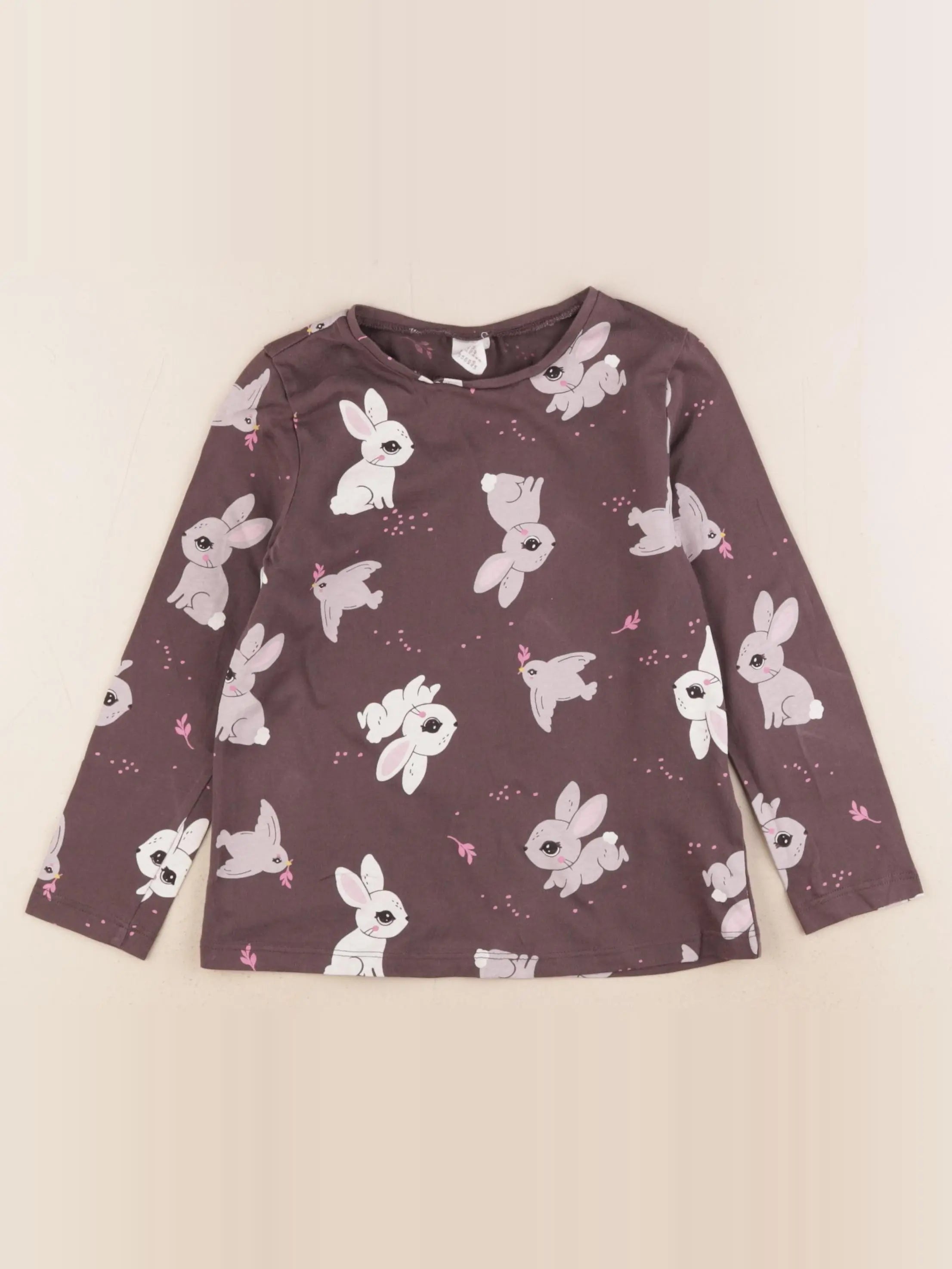 H&M - tee-shirt marron - 3/4 ans