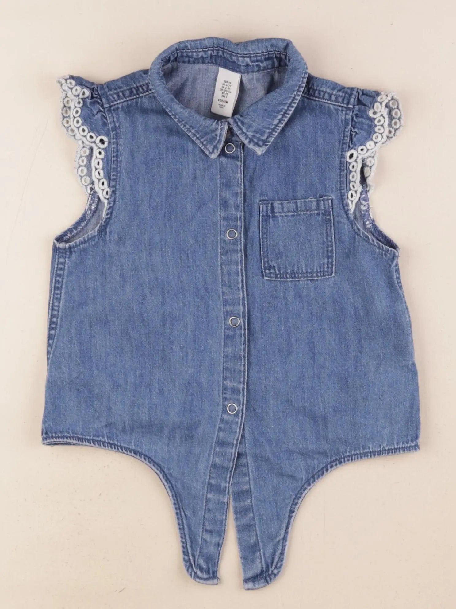 H&M - blouse bleu - 2/3 ans