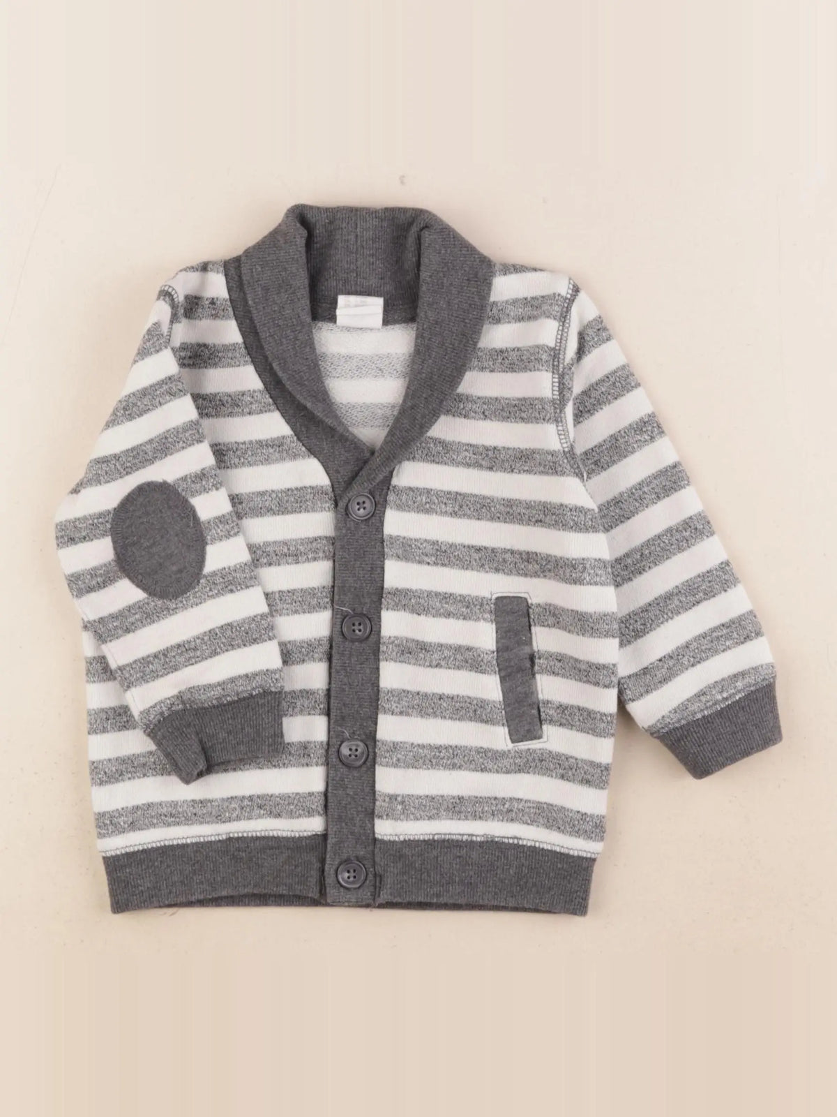 H&M - gilet blanc, gris - 9/12 mois