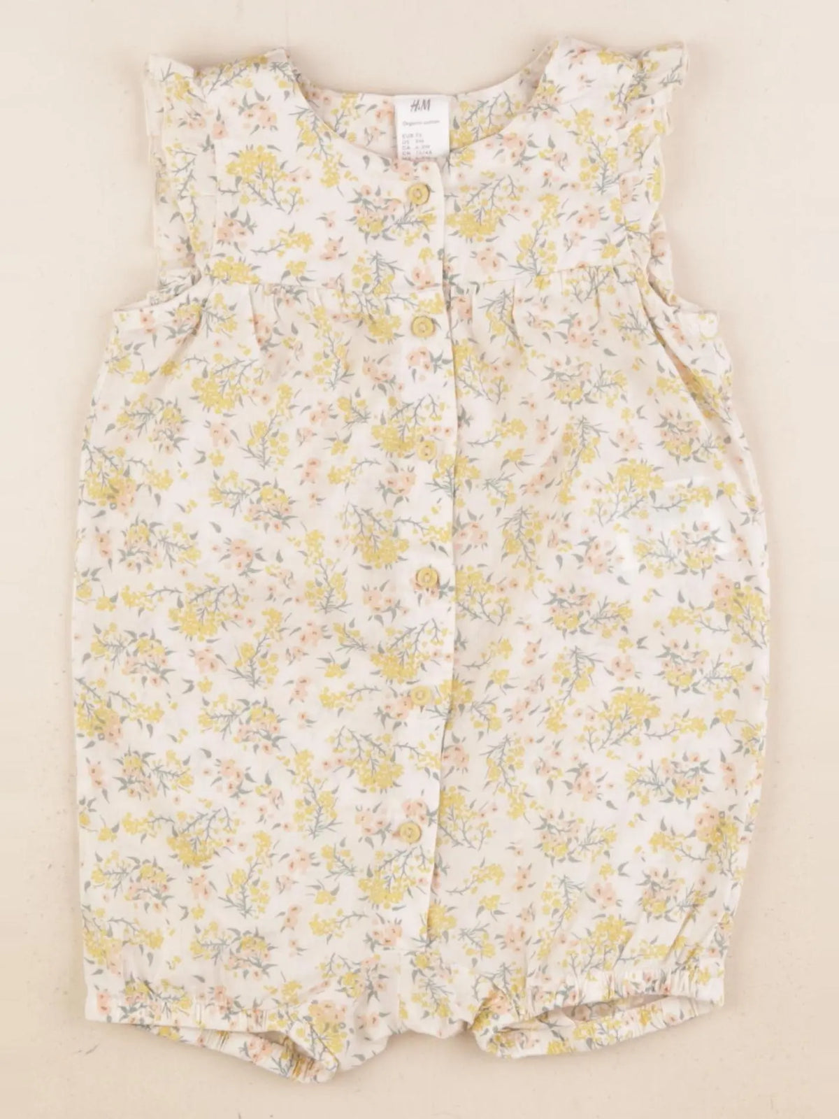 H&M - combinaison beige, jaune - 6/9 mois