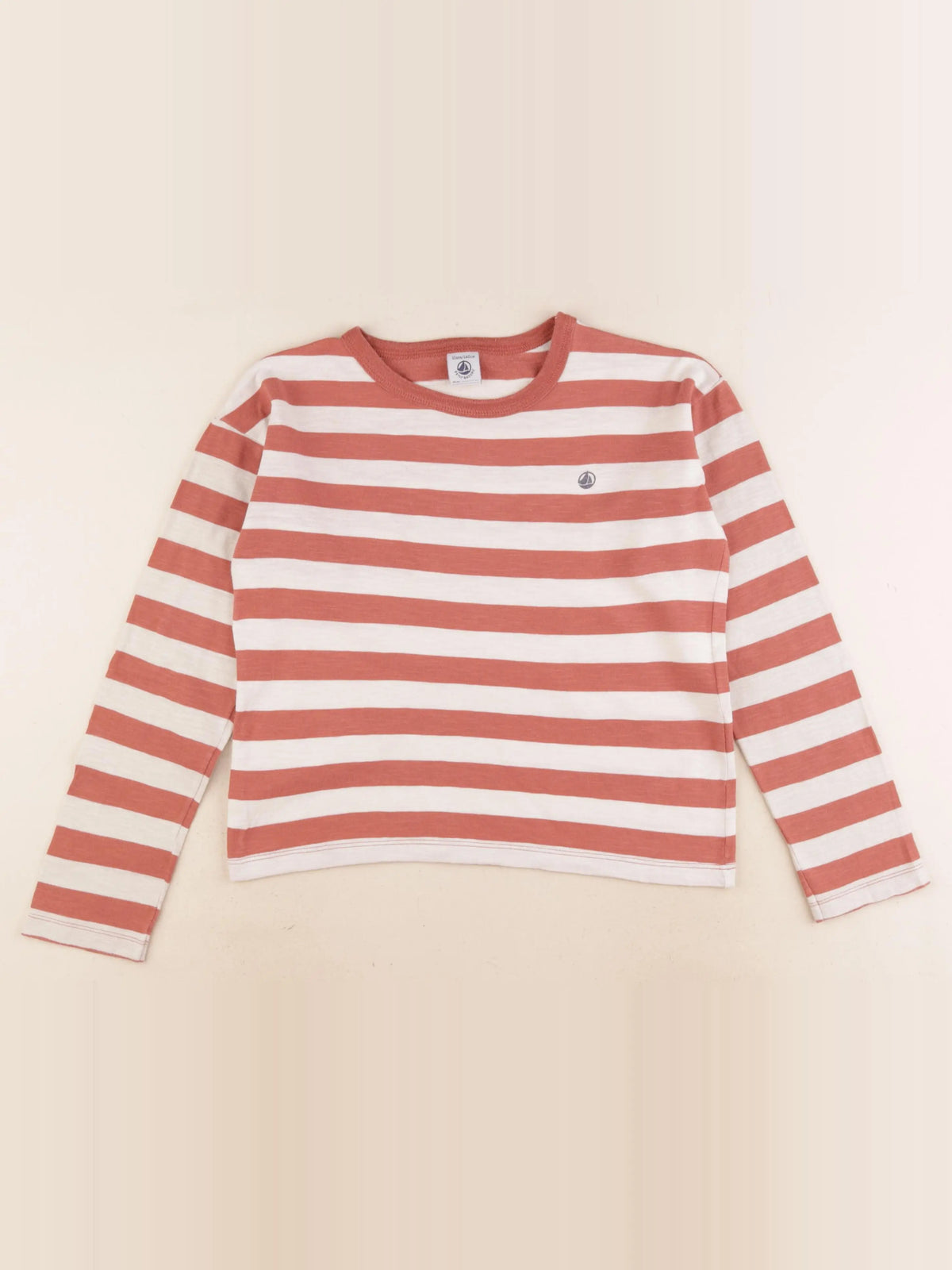 Petit Bateau - tee-shirt rouge, beige - 10 ans