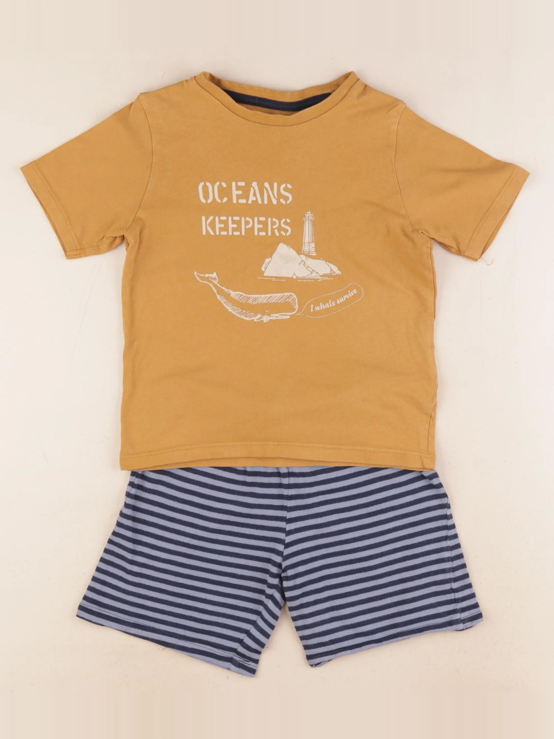 Vertbaudet - pyjama coton bleu, jaune - 6 ans