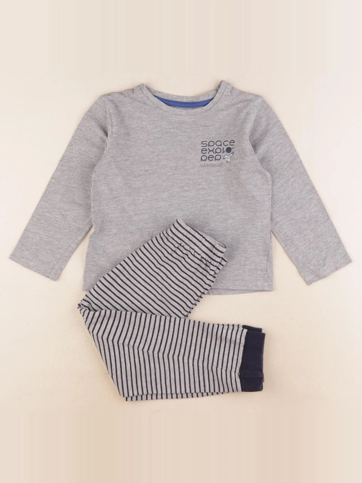 Vertbaudet - pyjama coton gris - 6 ans