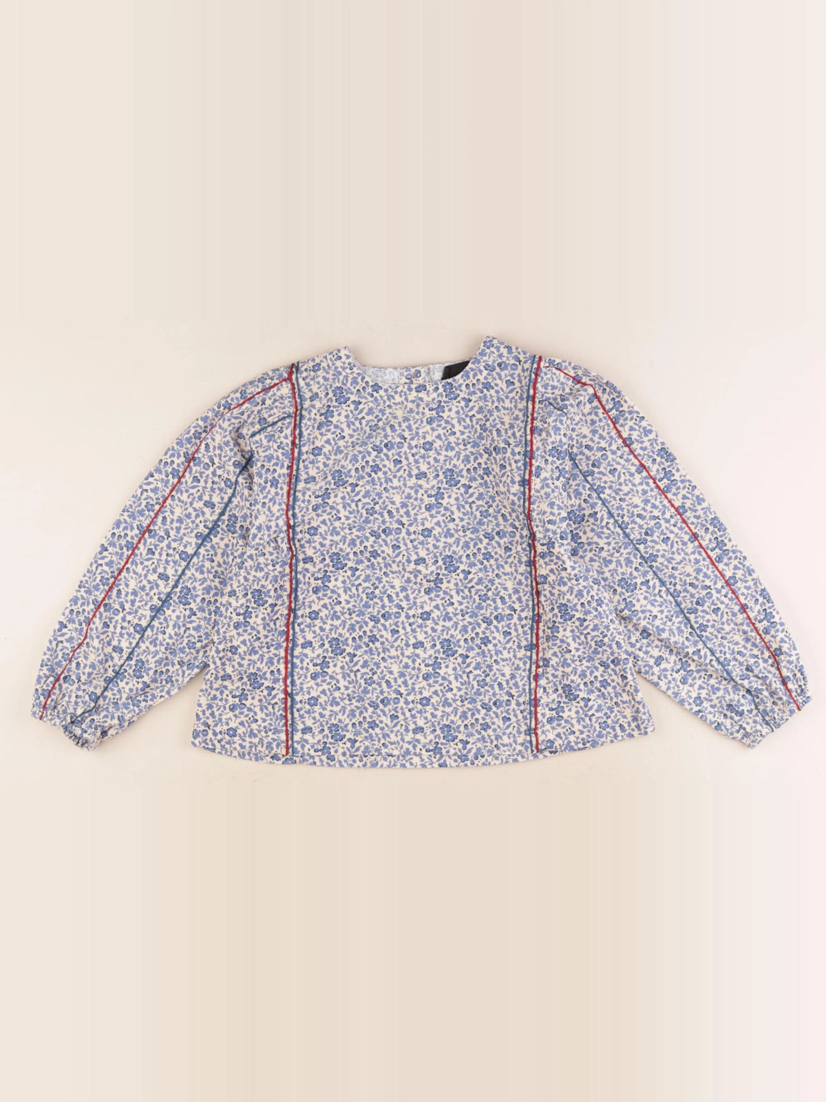 Monoprix - blouse bleu, blanc - 8 ans