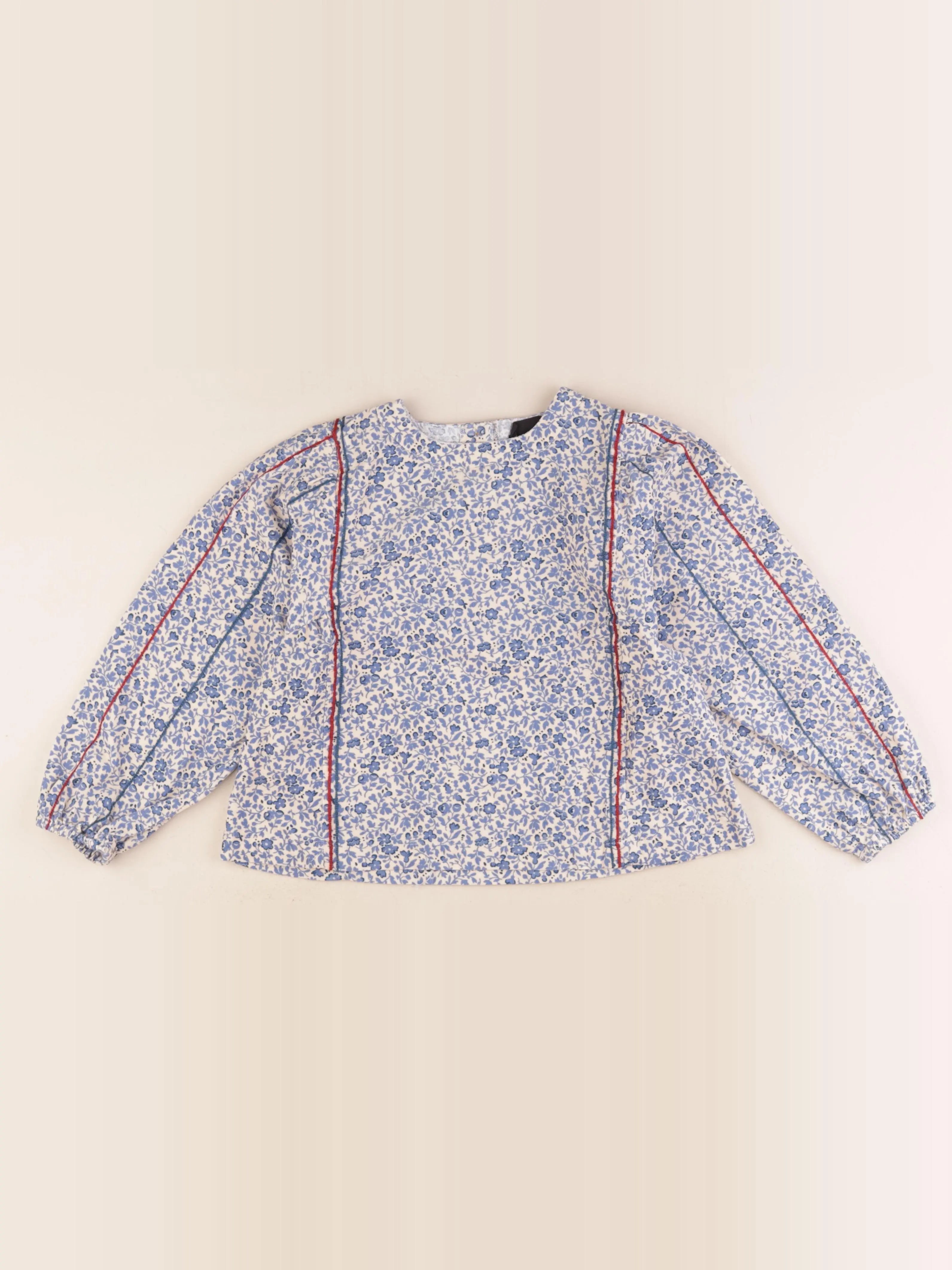 Monoprix - blouse bleu, blanc - 8 ans