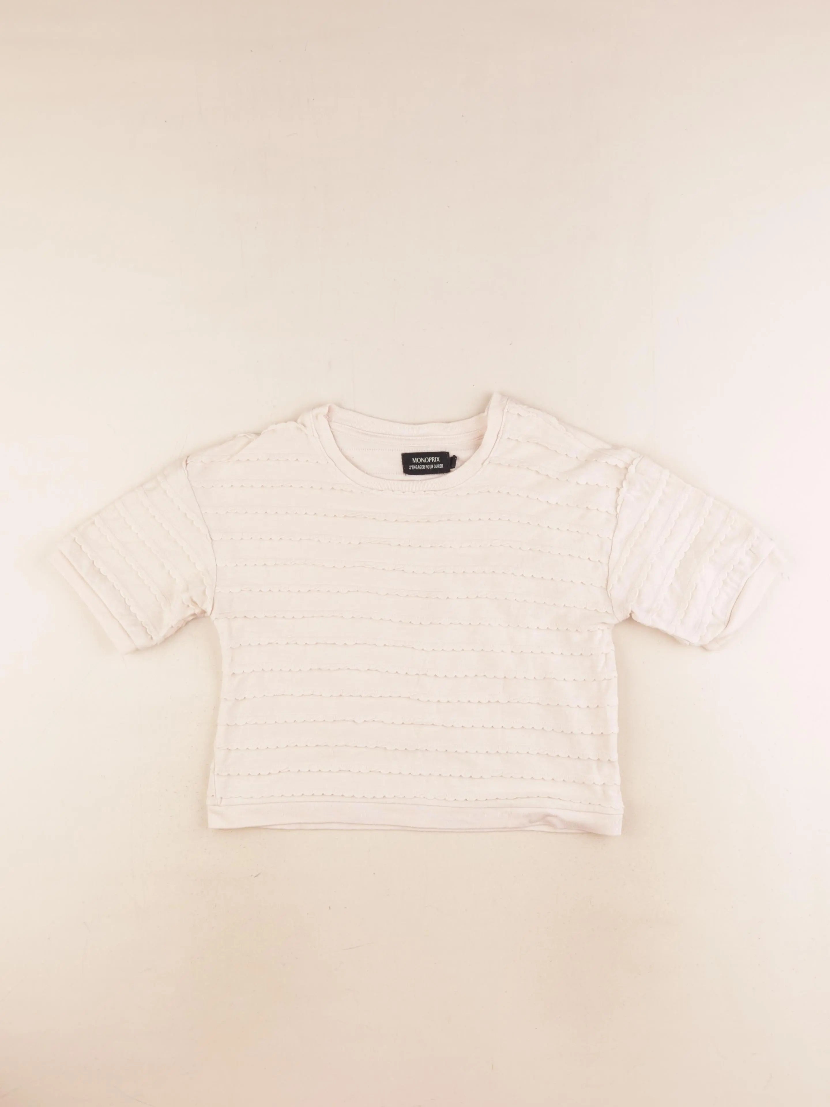 Monoprix - tee-shirt beige - 8 ans