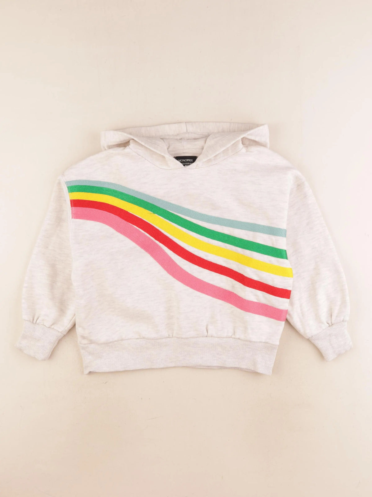 Monoprix - sweat beige, multicolore - 6 ans