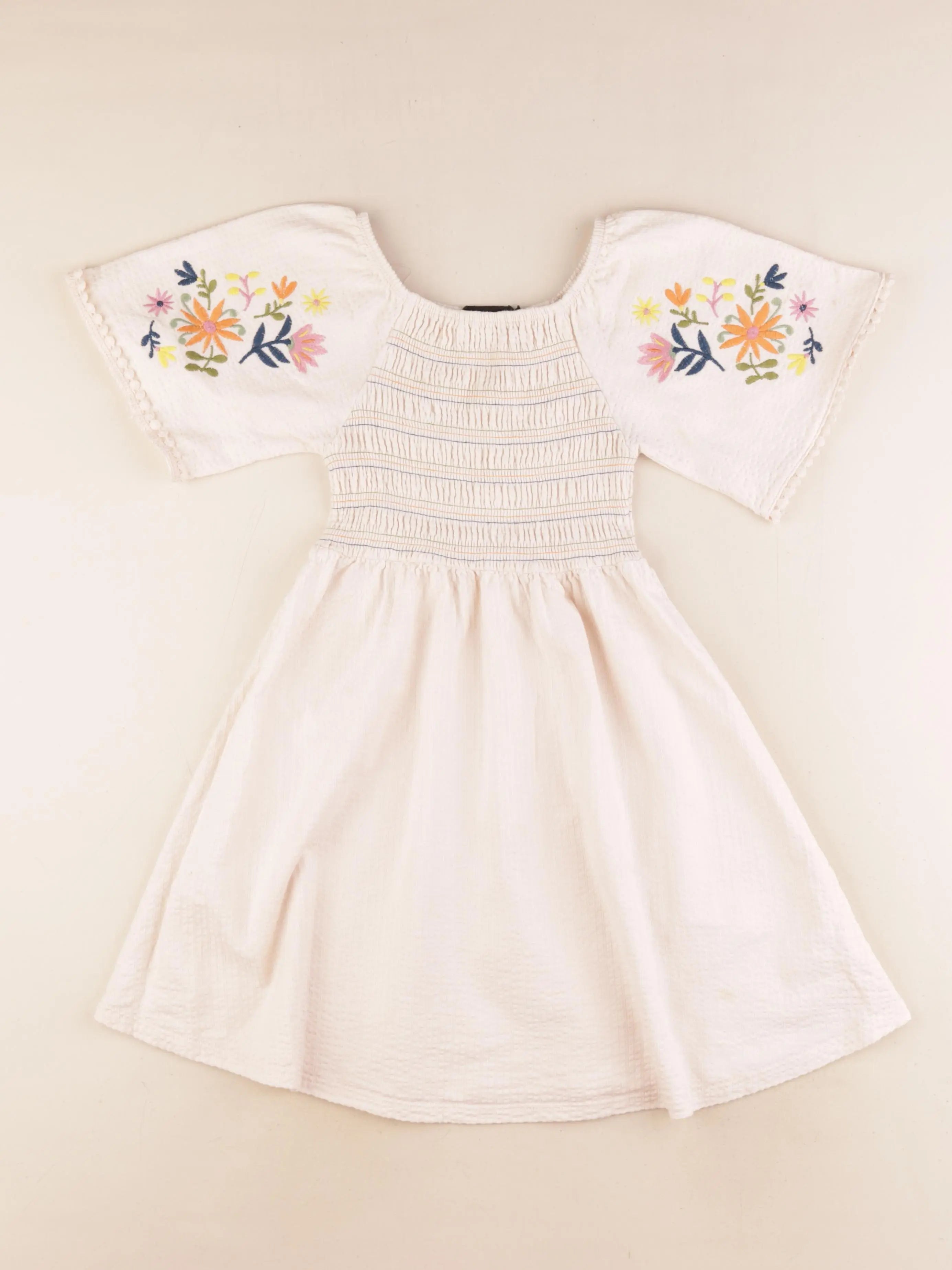 Monoprix - robe beige, multicolore - 8 ans