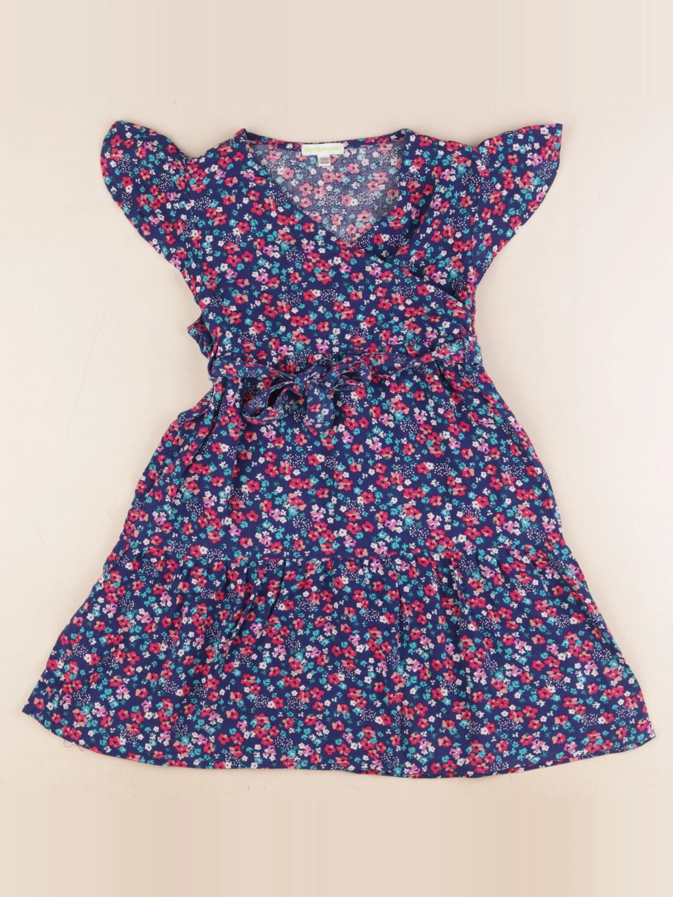 Vertbaudet - robe bleu, rose - 6 ans
