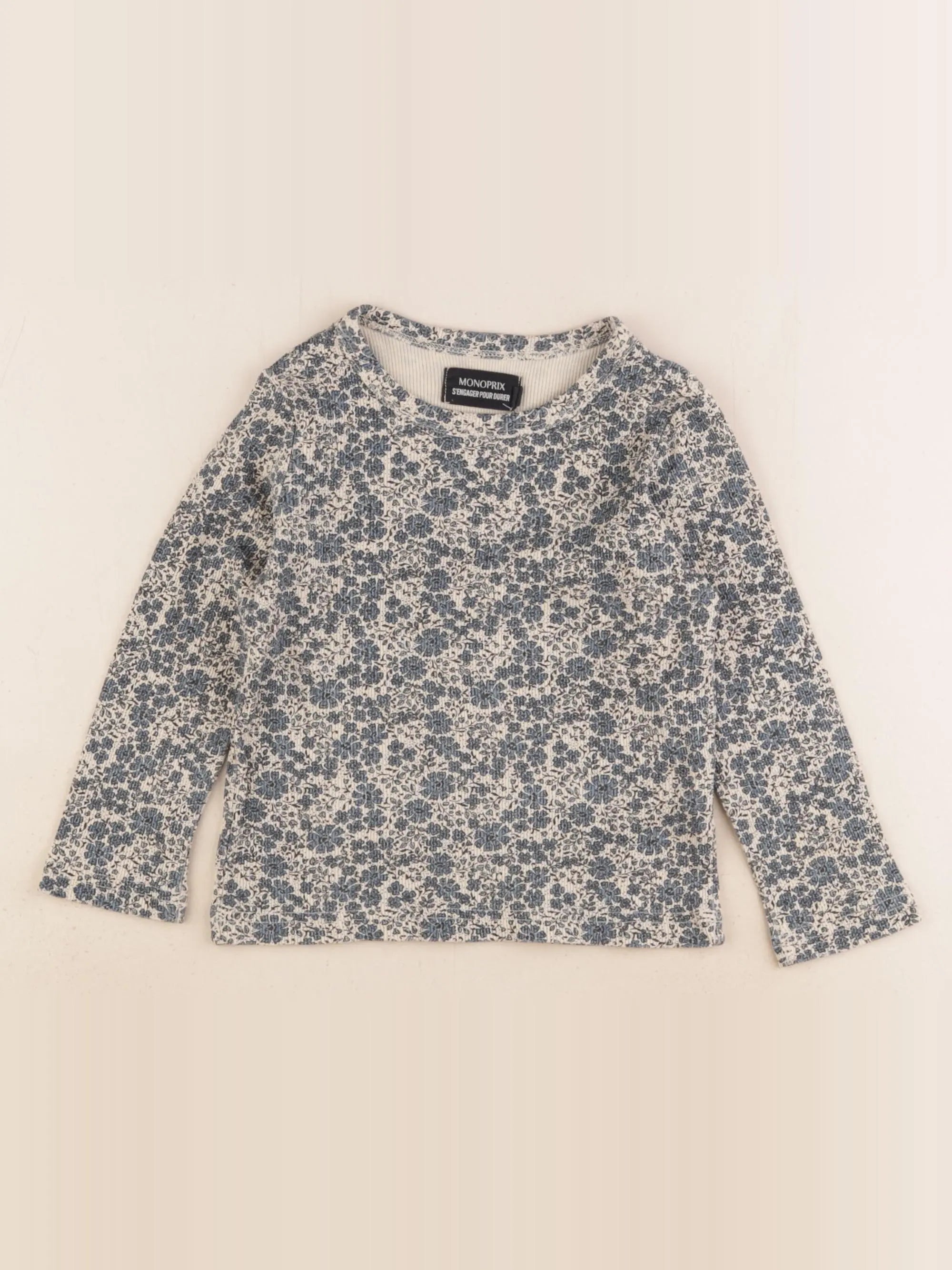Monoprix - tee-shirt bleu - 4 ans