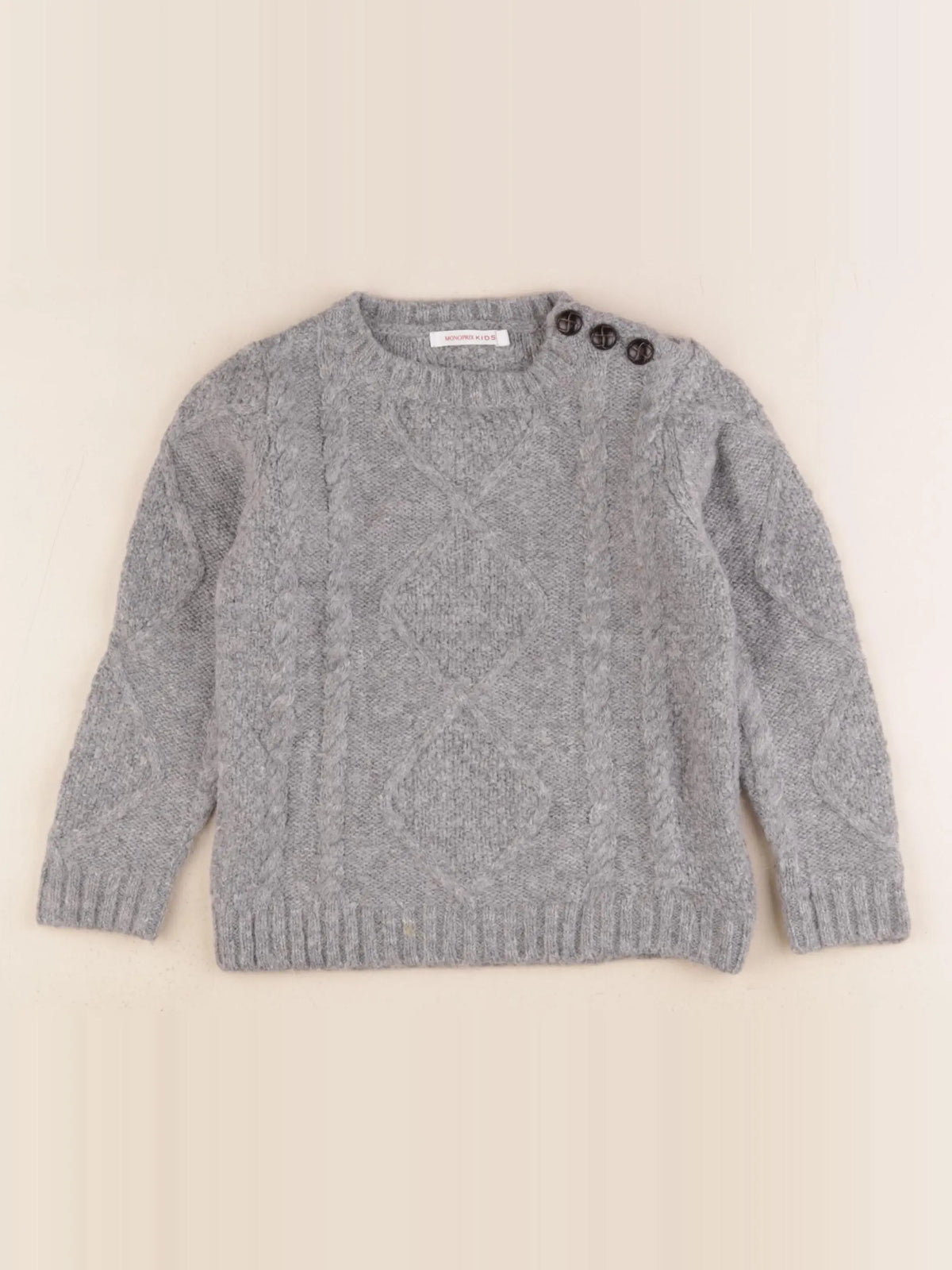 Monoprix - pull gris - 4 ans