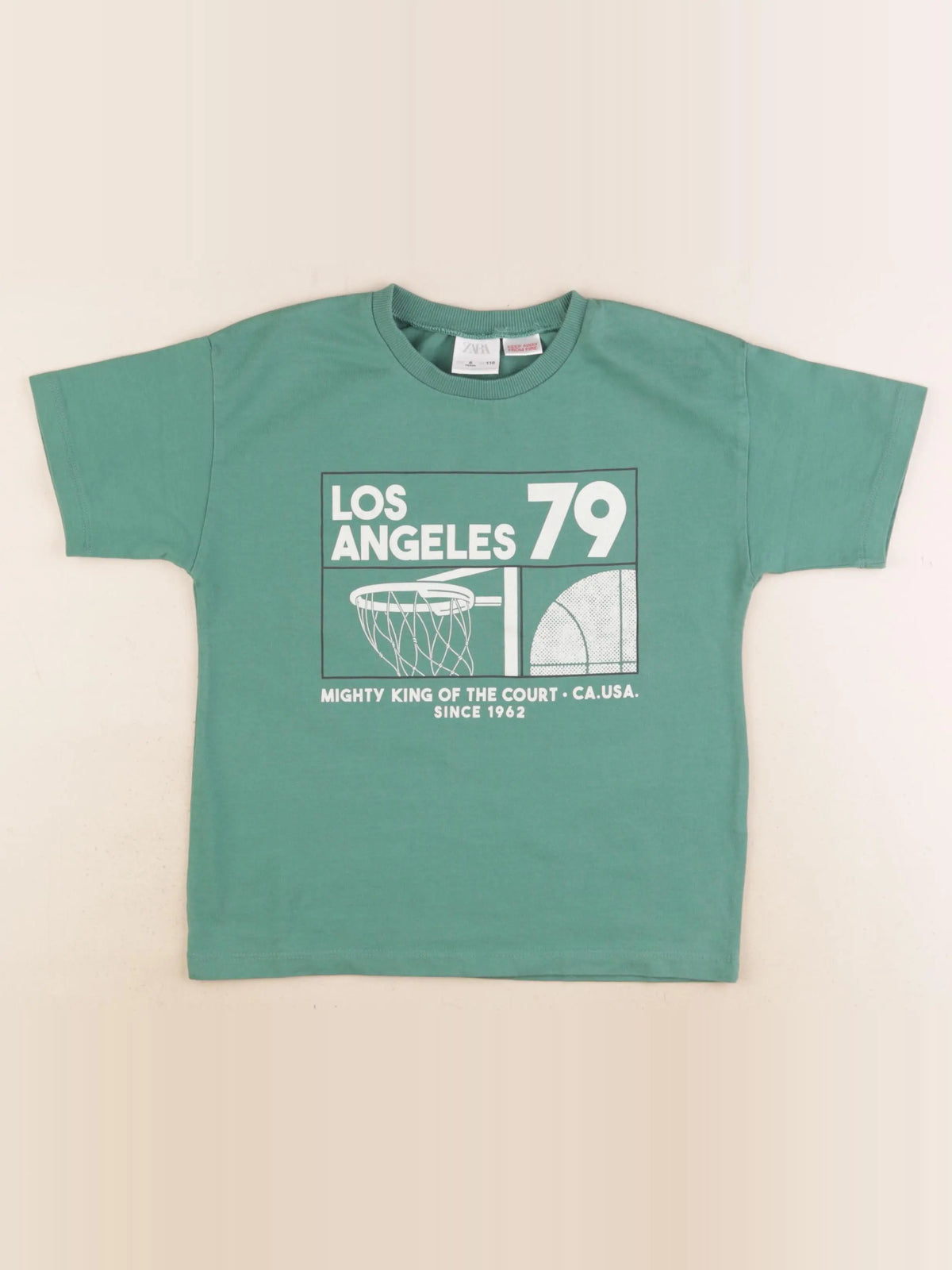 Zara - tee-shirt imprimé au dos vert - 6 ans