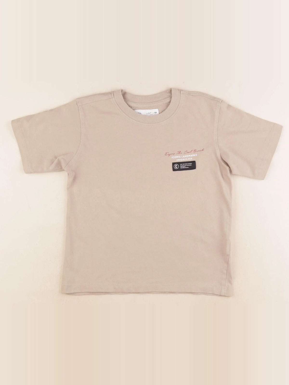 Zara - tee-shirt imprimé au dos marron - 6/7 ans