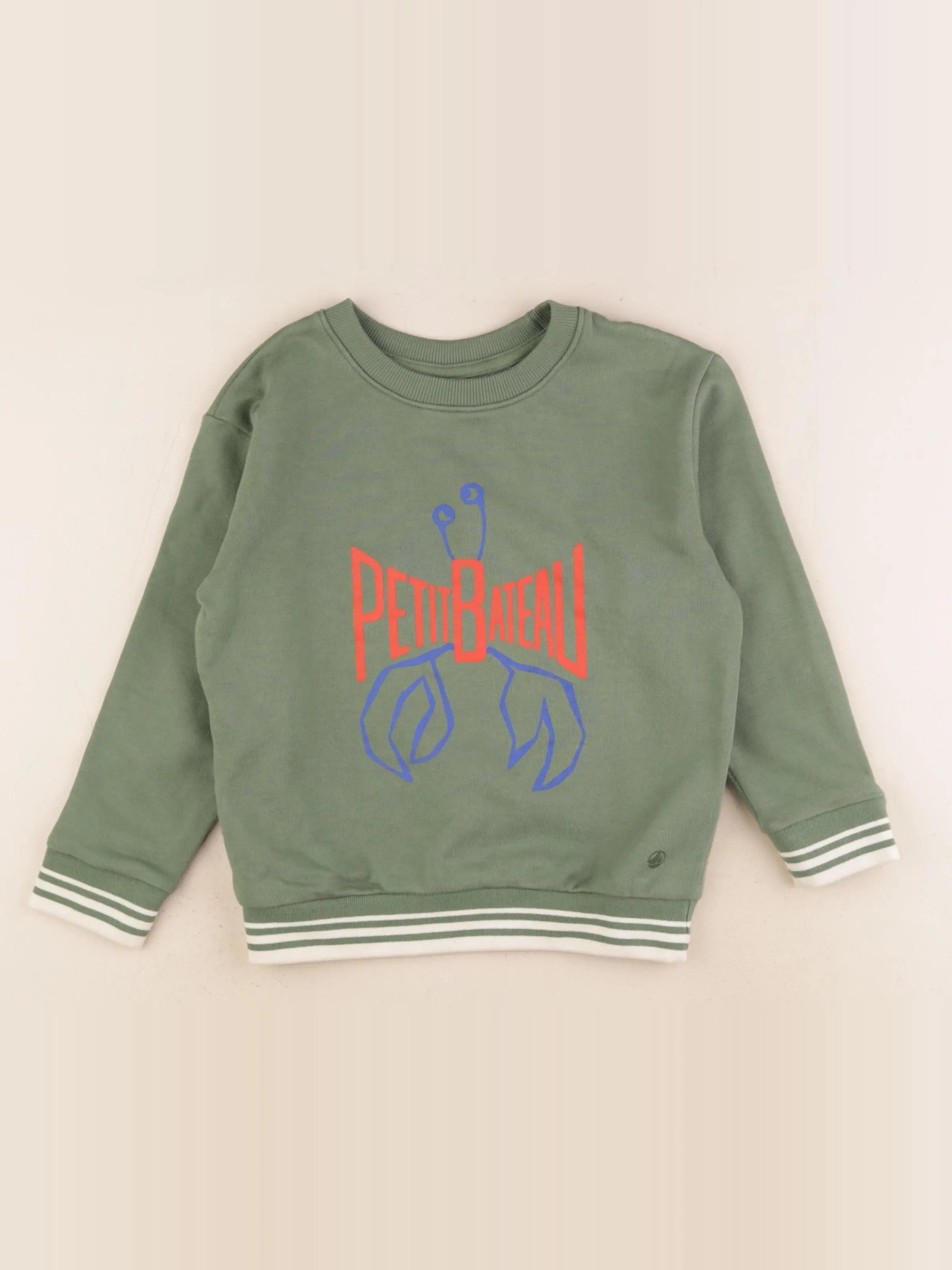 Petit Bateau - sweat vert - 6 ans