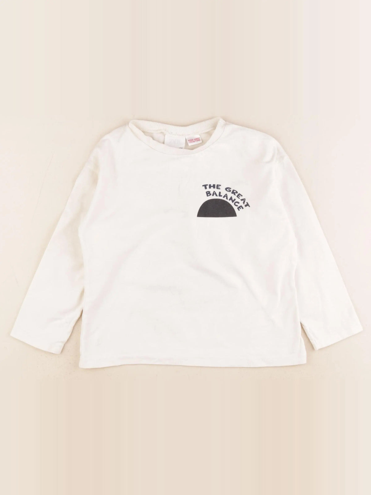 Zara - tee-shirt imprimé au dos beige - 3/4 ans