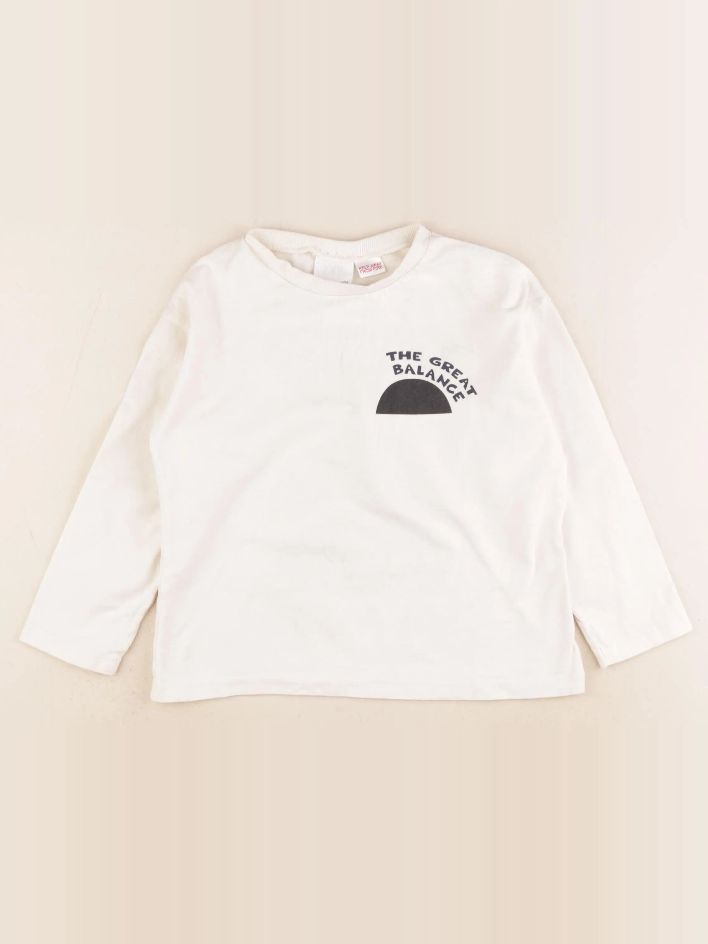 Zara - tee-shirt imprimé au dos beige - 3/4 ans