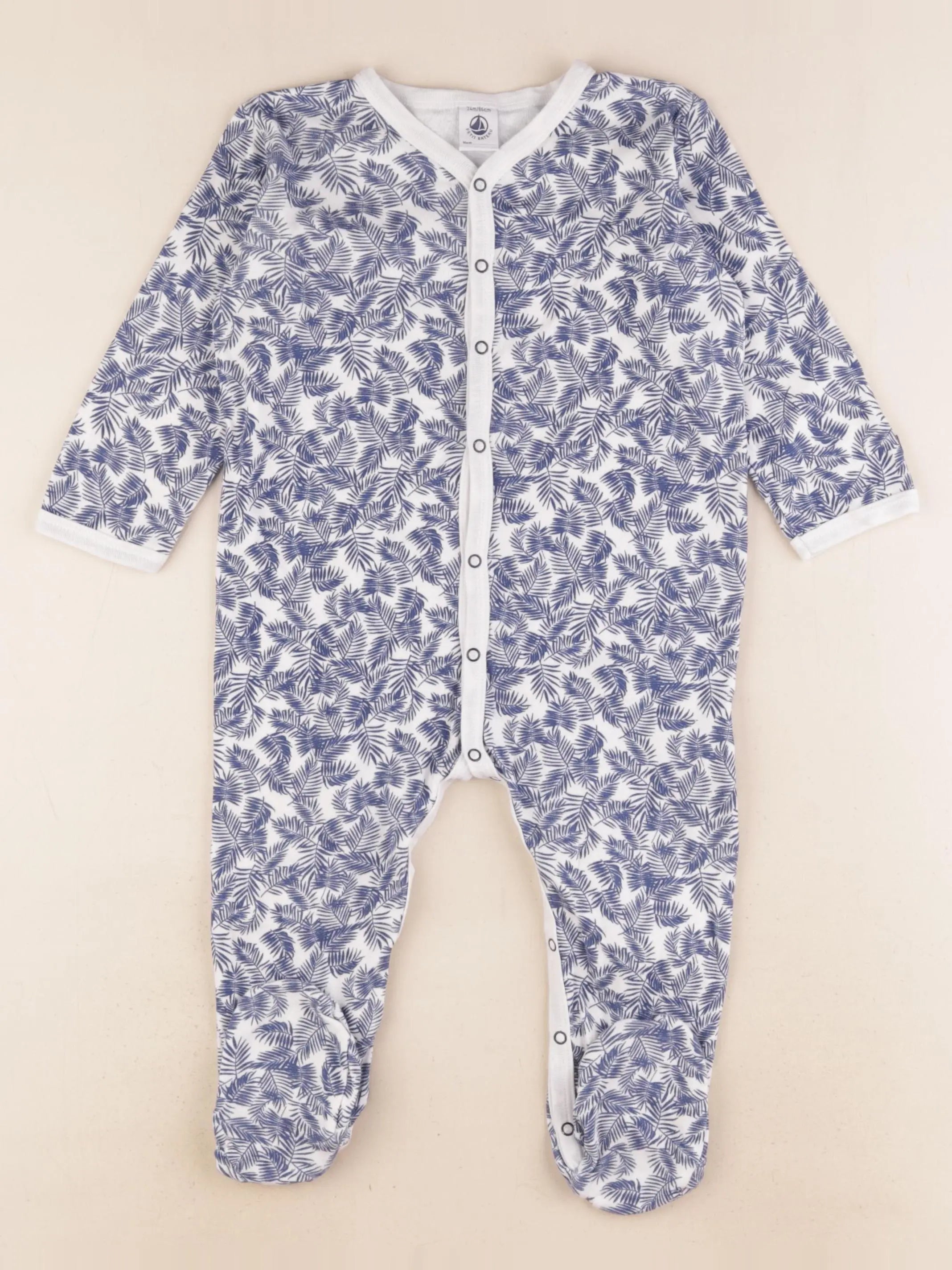 Petit Bateau - pyjama coton bleu - 24 mois