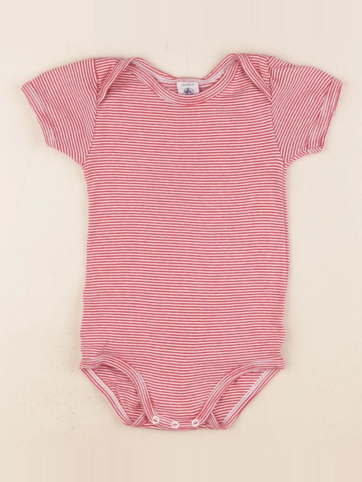 Petit Bateau - body rouge - 24 mois