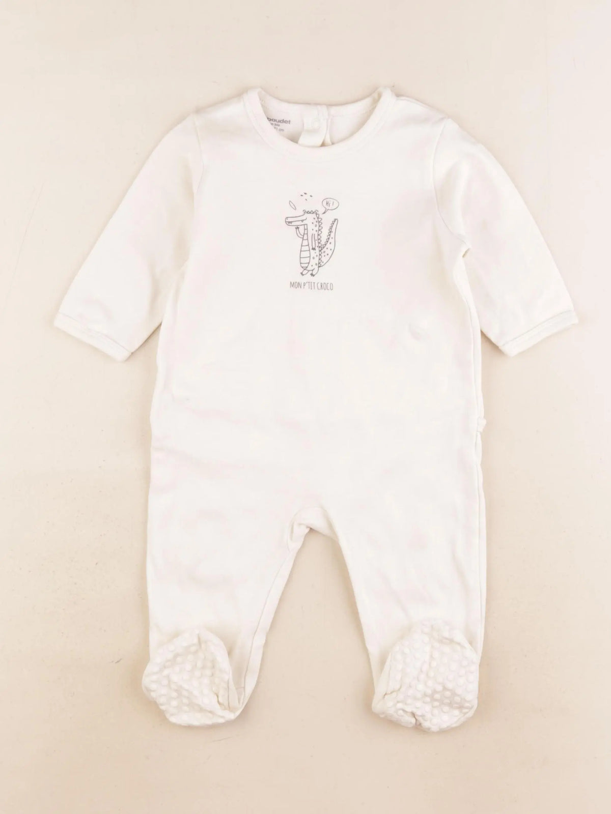 Vertbaudet - pyjama velours blanc - 9 mois