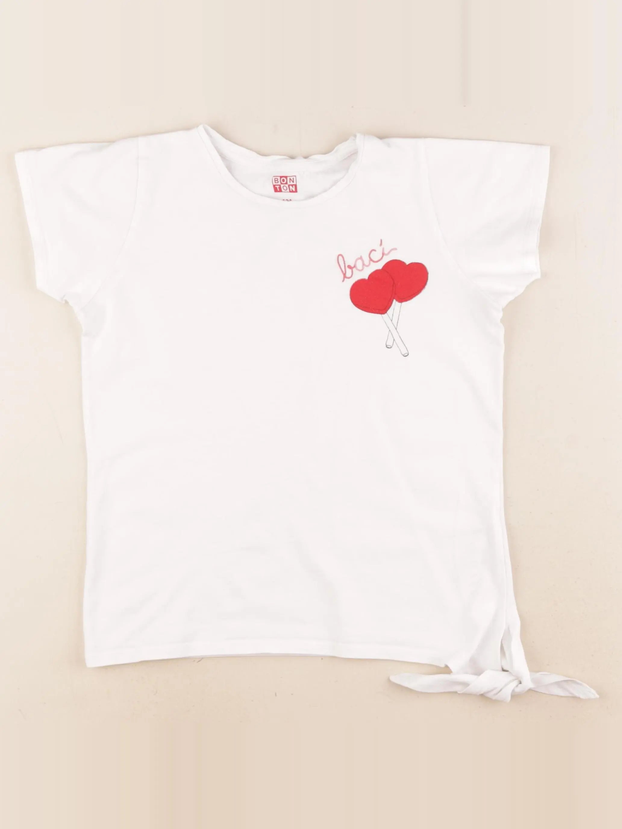 Bonton - tee-shirt blanc, rouge - 10 ans