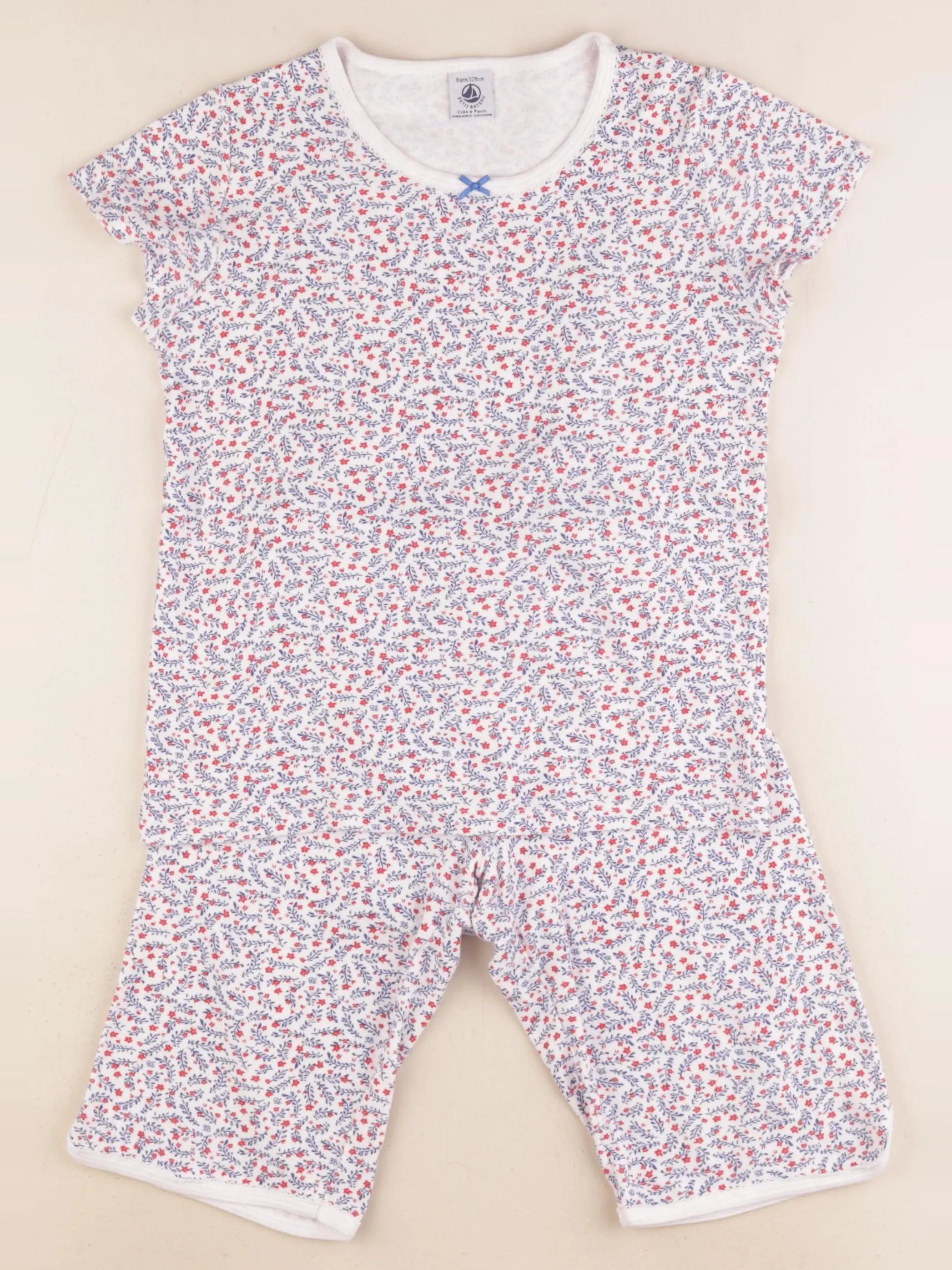Petit Bateau - pyjama coton bleu - 8 ans