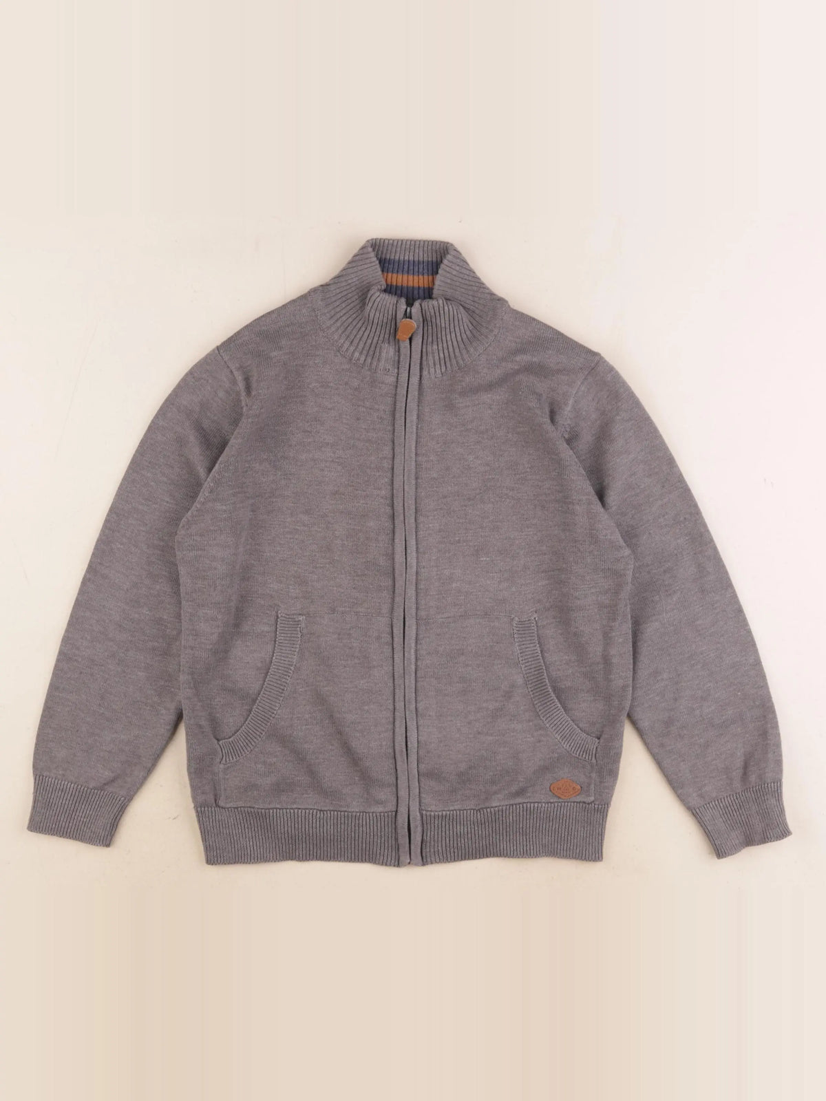 Vertbaudet - gilet gris - 8 ans