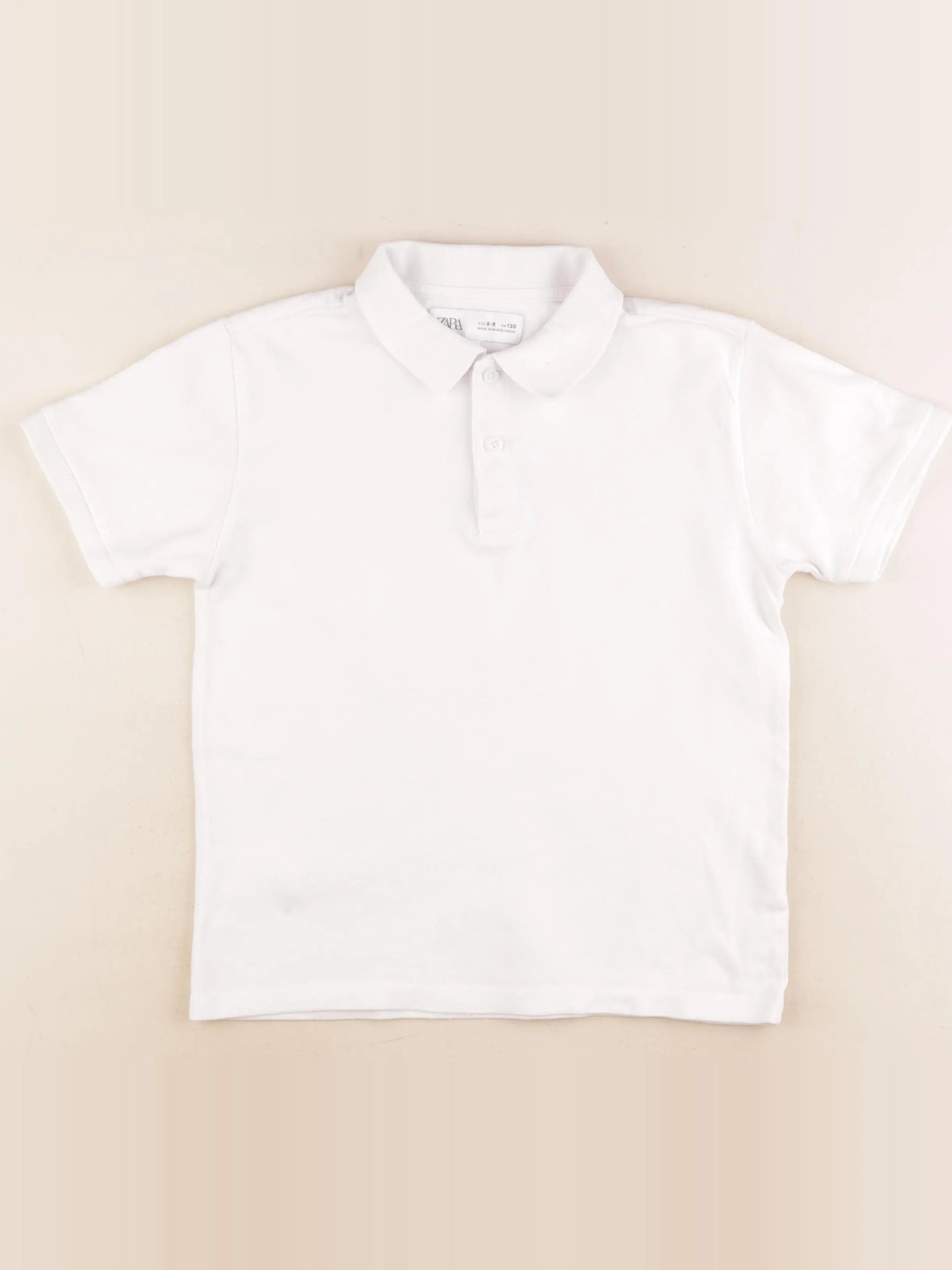 Zara - polo blanc - 8/9 ans