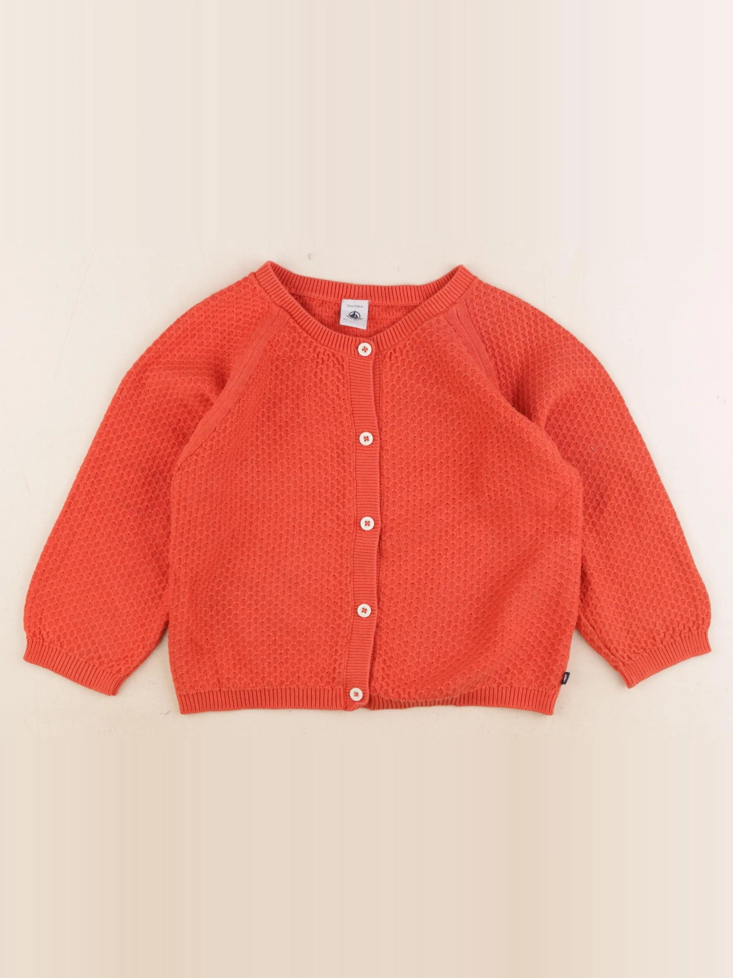 Petit Bateau - gilet rouge - 5 ans