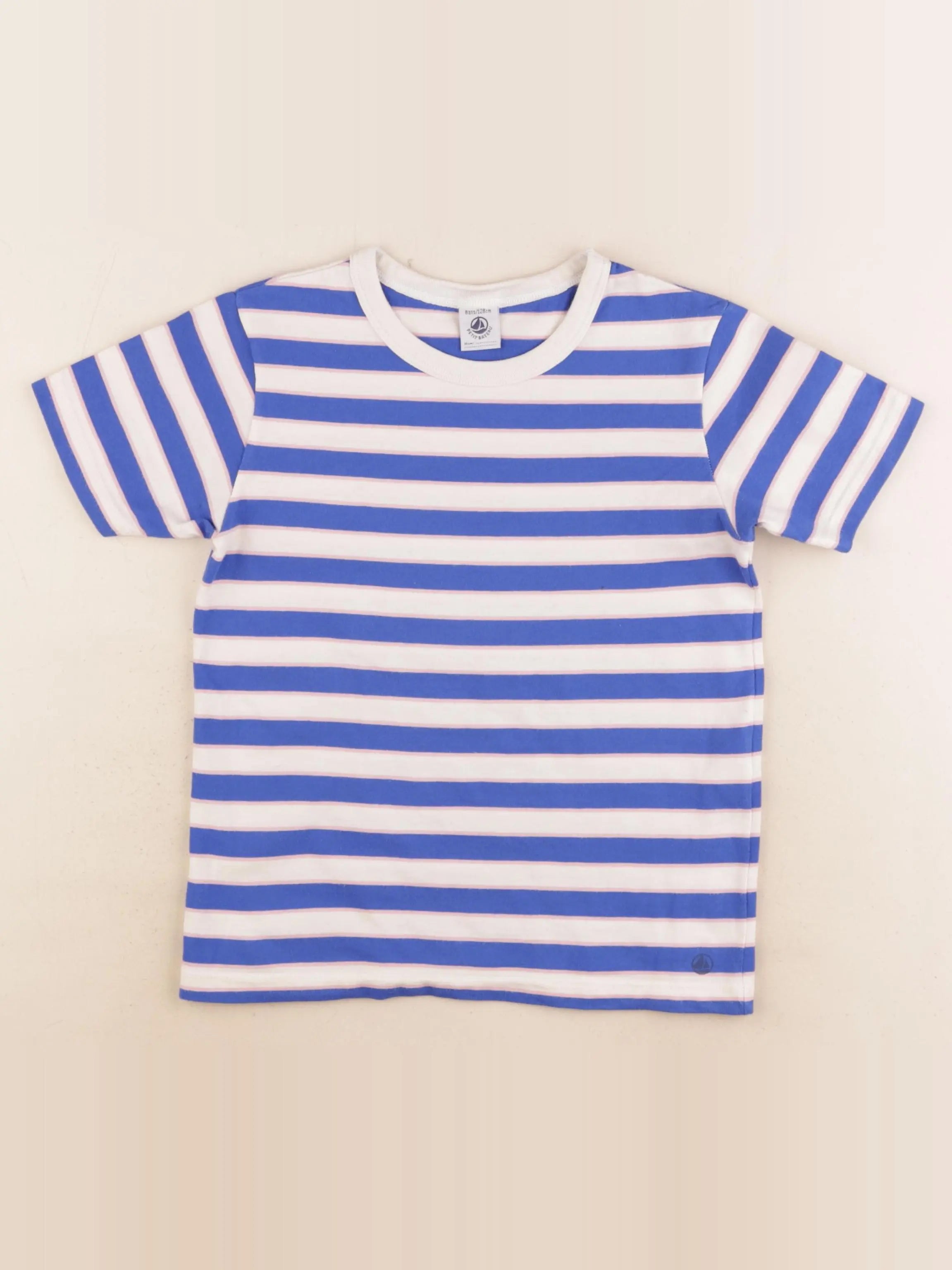 Petit Bateau - tee-shirt bleu - 8 ans